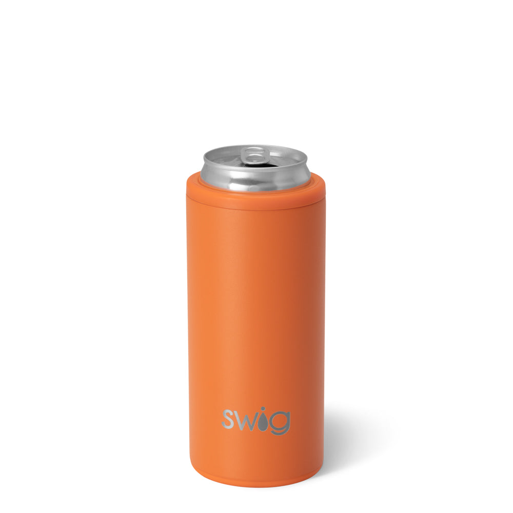 Orange Skinny Can Cooler 12oz - Insulated Sleeve for Beer & Soda - Perfect for Beach, Pool Parties & Outdoor Events