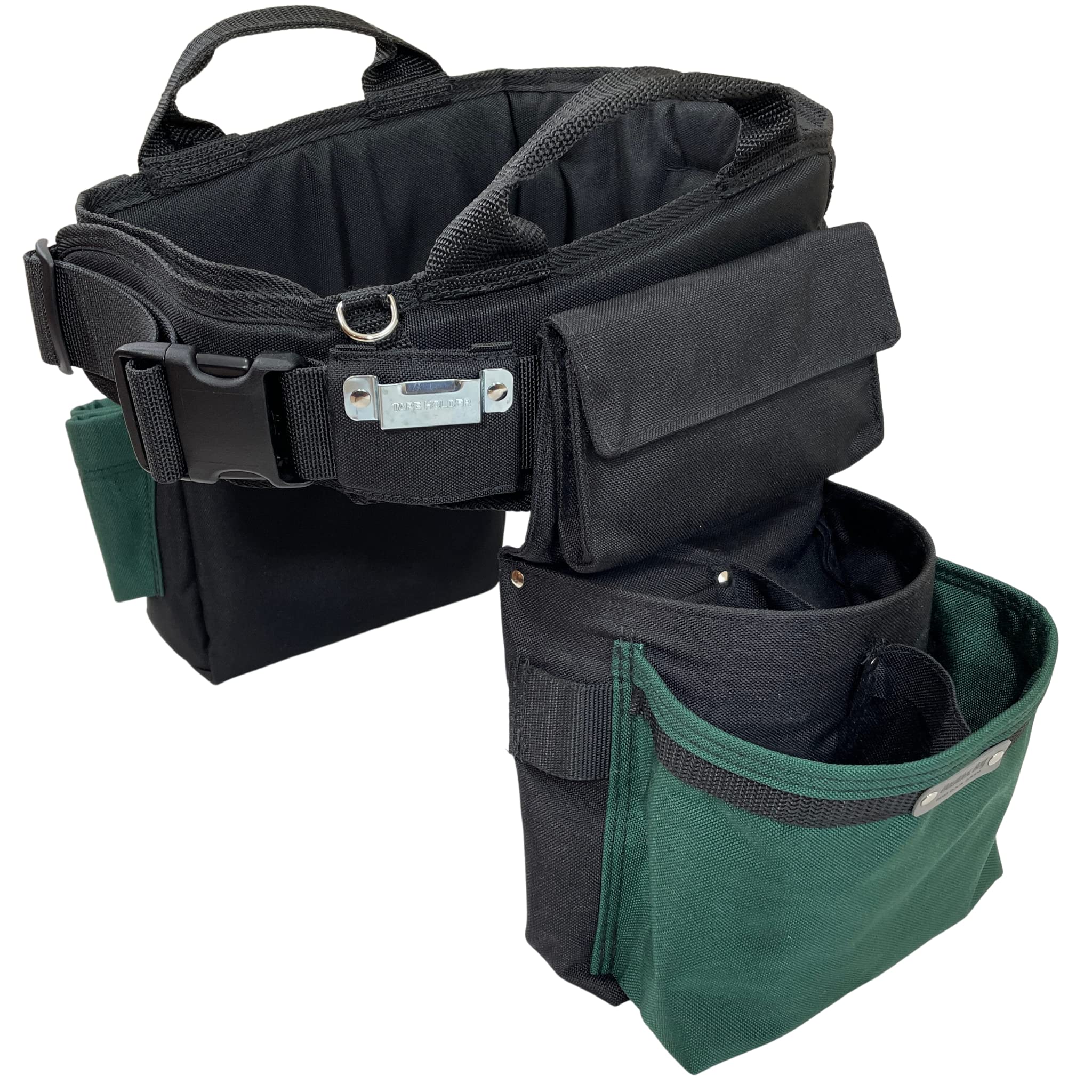 BOULDER BAG Ultimate Electrician's MAX Combo Tool Belt with Comfort Back Support & Quick Release Buckle - Heavy Duty Work Belt for Professionals (Green, 2X-Large 43-48 Inch Waist) - Made in USA - Perfect for Construction, Electrical Work & Home Improvement Projects