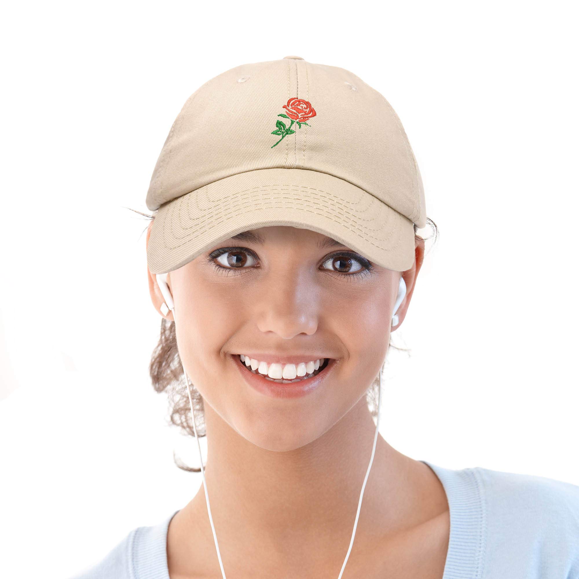 Premium DALIX Red Rose Embroidered Baseball Cap for Women - Stylish & Comfortable Hat for Outdoor Activities, Sports, and Fashion