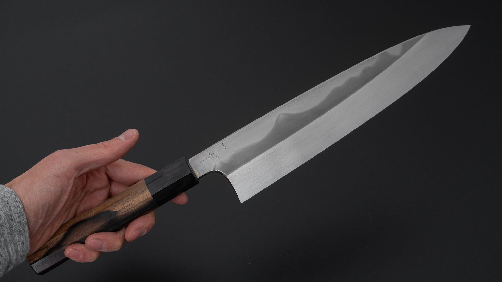 Hitohira Togashi White #1 Fuji Kasumi Mizu Honyaki Gyuto 240mm Japanese Chef Knife with Kurokaki Persimmon Handle (#110/ Saya) - Perfect for Sushi, Sashimi & Precision Meat Cutting