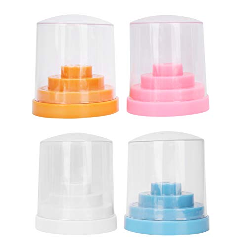 4-Piece Nail Drill Bit Holder with 48 Holes - Professional Nail Grinding Head Storage Box & Display Stand for Home & Salon Use - Perfect for Manicure, Pedicure & Nail Art Organization