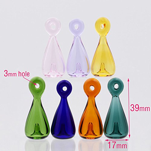 7X Colored Glaze Diffuser Perfume Refillable Essential Oil Vial - Aromatherapy Pendant & Mosquito Repellent Charm (Light Pink) | Portable Scent Jewelry for Home, Office & Travel