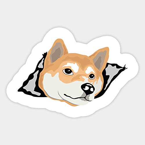 Funny Shiba Inu Dog Ceiling Hole Decal Sticker - Removable Vinyl Wall Art for Home & Office Decor - Perfect for Bedroom, Living Room, and Kids Room