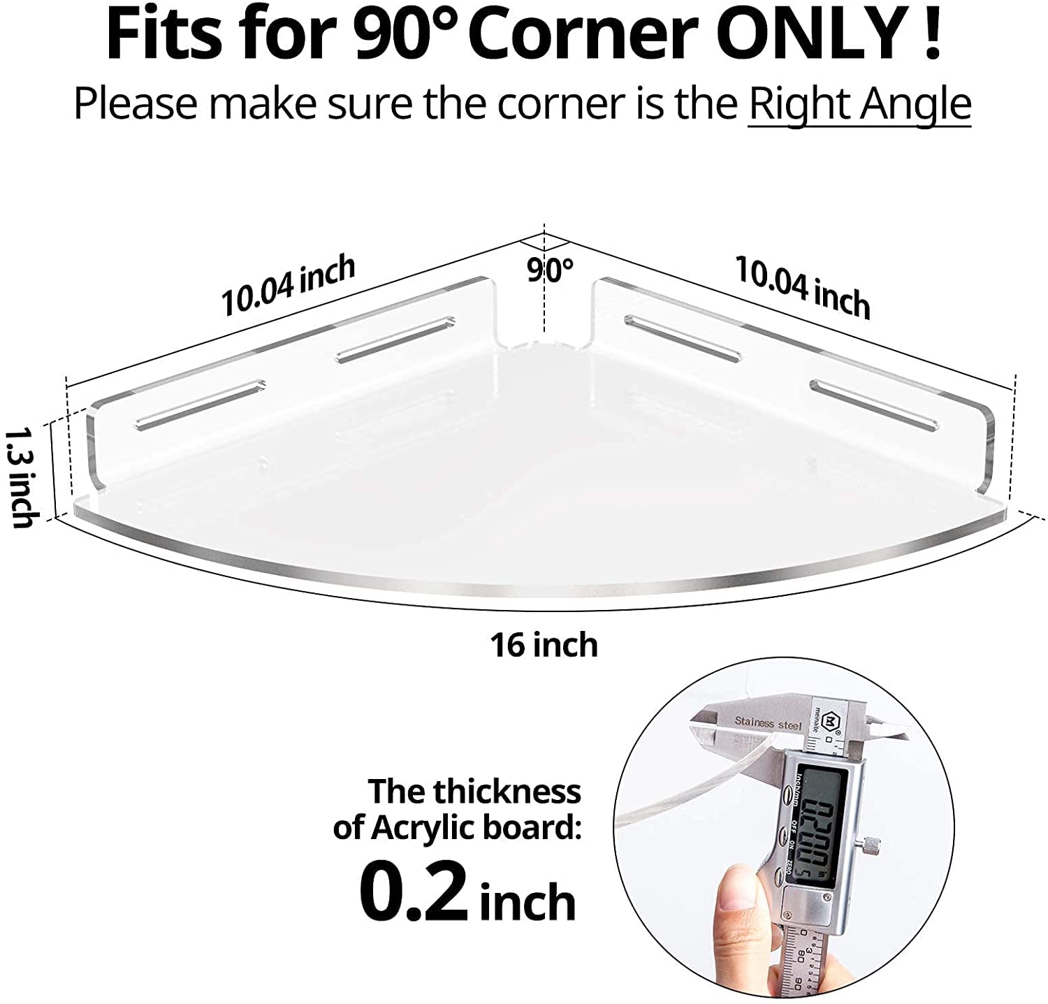 GeekDigg 2-Pack No-Drill Acrylic Shower Caddy - 10