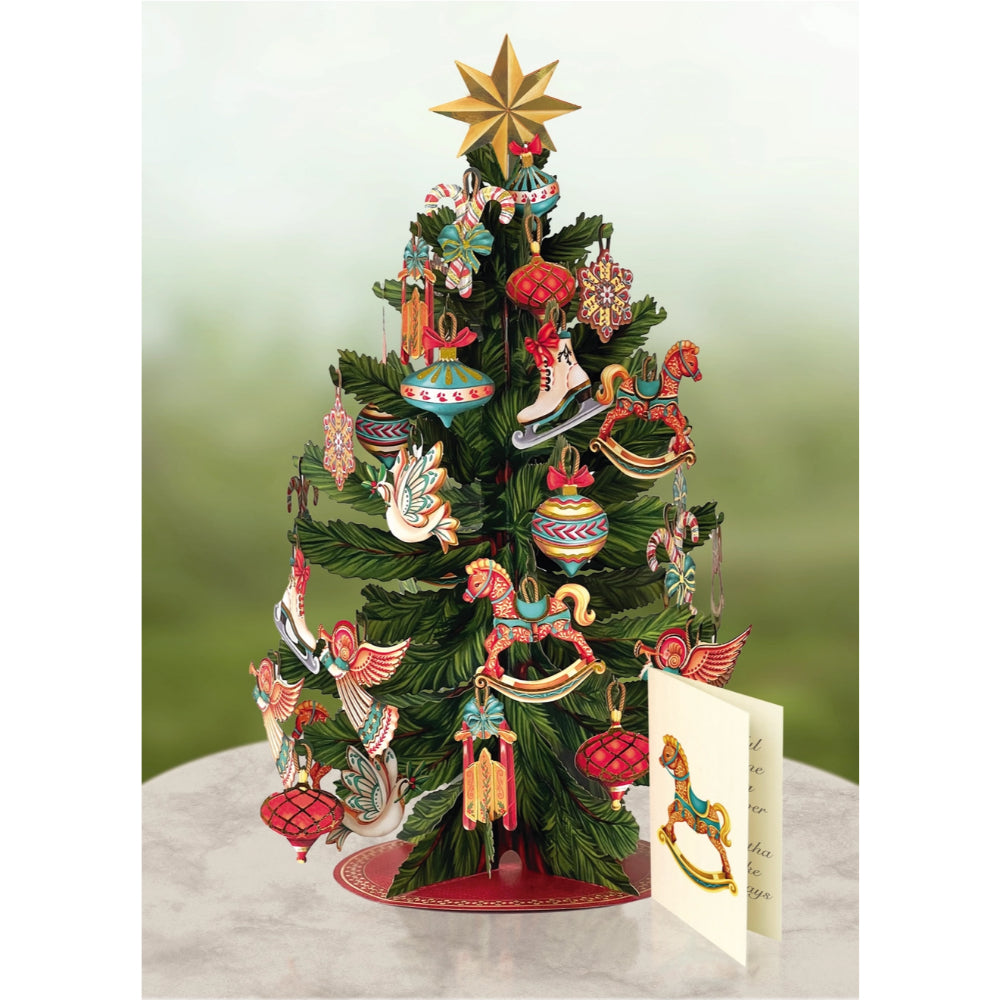 Christmas Tree Pop Up Holiday Greeting Card - 3D Festive Greeting Cards for Christmas, Birthday & Special Occasions - Perfect for Family, Friends & Office Celebrations