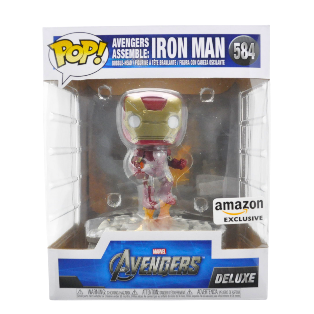 Funko Pop! Avengers Assemble: Iron Man Deluxe Collectible Figure - Amazon Exclusive | Marvel Superhero Gift for Fans, Home & Office Display