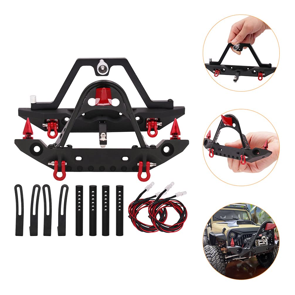 Universal CNC Metal Front & Rear Bumper for RC Cars - Durable Remote Control Car Accessory for Off-Road Racing, Crawling & Bashing - 1 Set Beam Bumper with Enhanced Protection