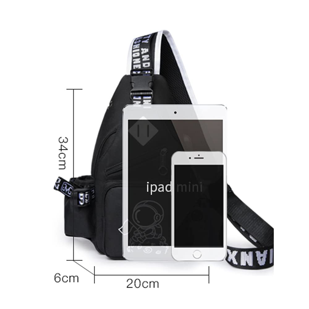 Stylish One-Shoulder Backpack for Men - Business Chest Bag, Outdoor Casual Shoulder Bag, Small Satchel Purse (Black) - Perfect for Work, Travel & Daily Commute