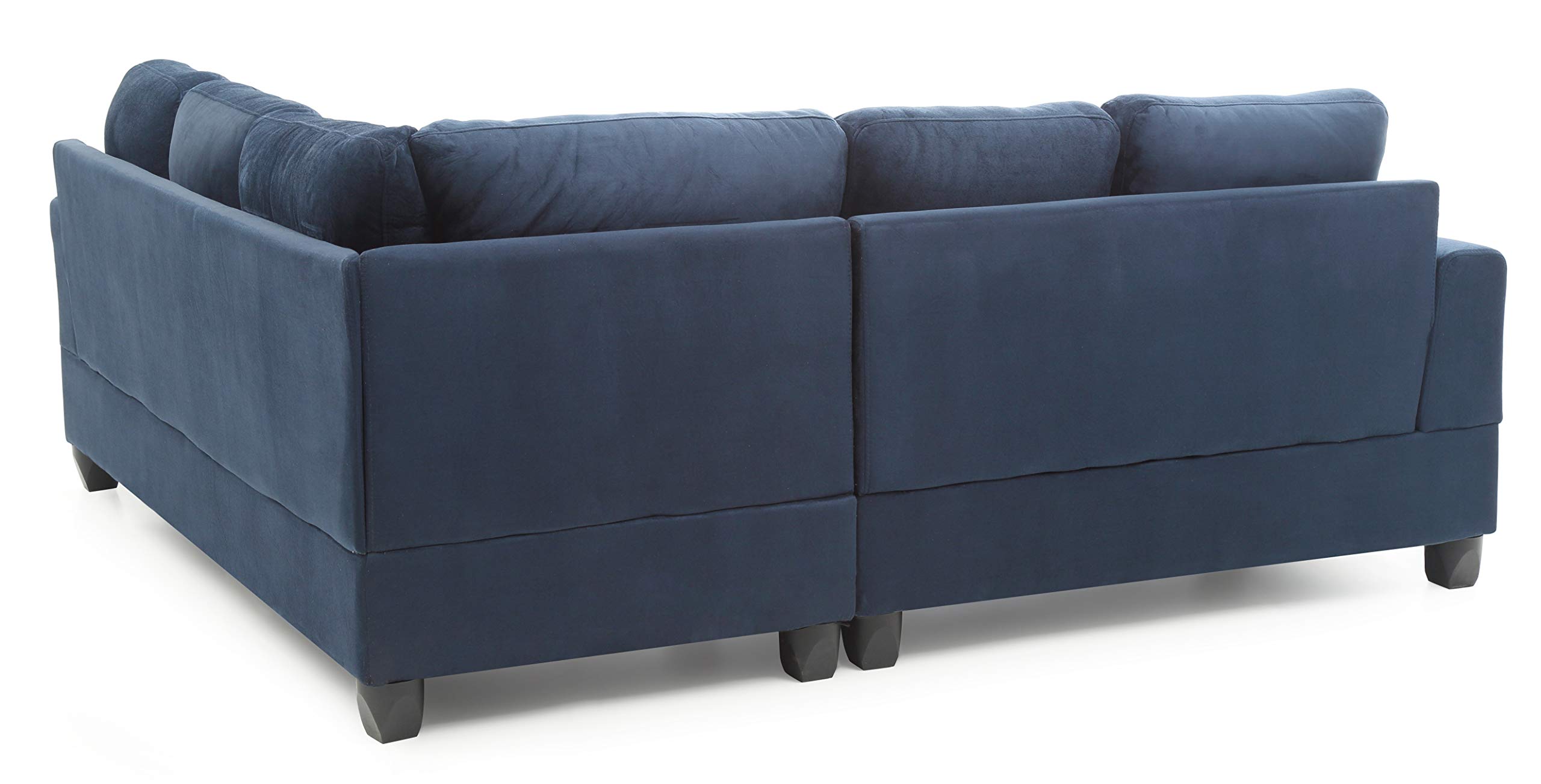 Glory Furniture G510B-SC Modern Navy Blue Sectional Sofa Set - 2-Piece L-Shaped Couch with Soft Fabric for Living Room, Family Room & Home Theater Comfort