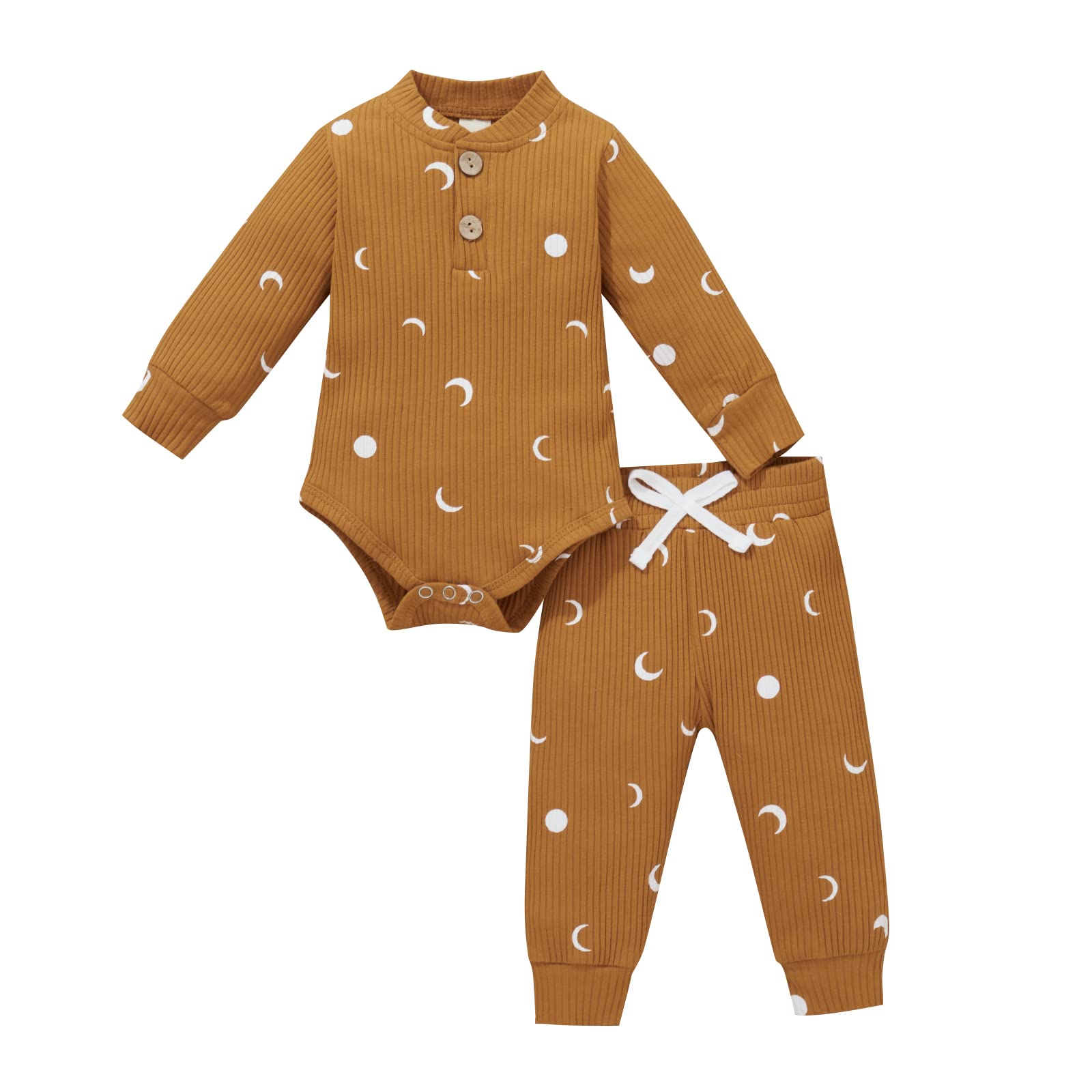 Warm Winter Baby Clothes Set - Soft Ribbed Knit Romper & Elastic Pants for Newborns (Unisex) | Cozy Outfit for Fall & Winter | Perfect for Family Photos, Holiday Gatherings & Outdoor Adventures