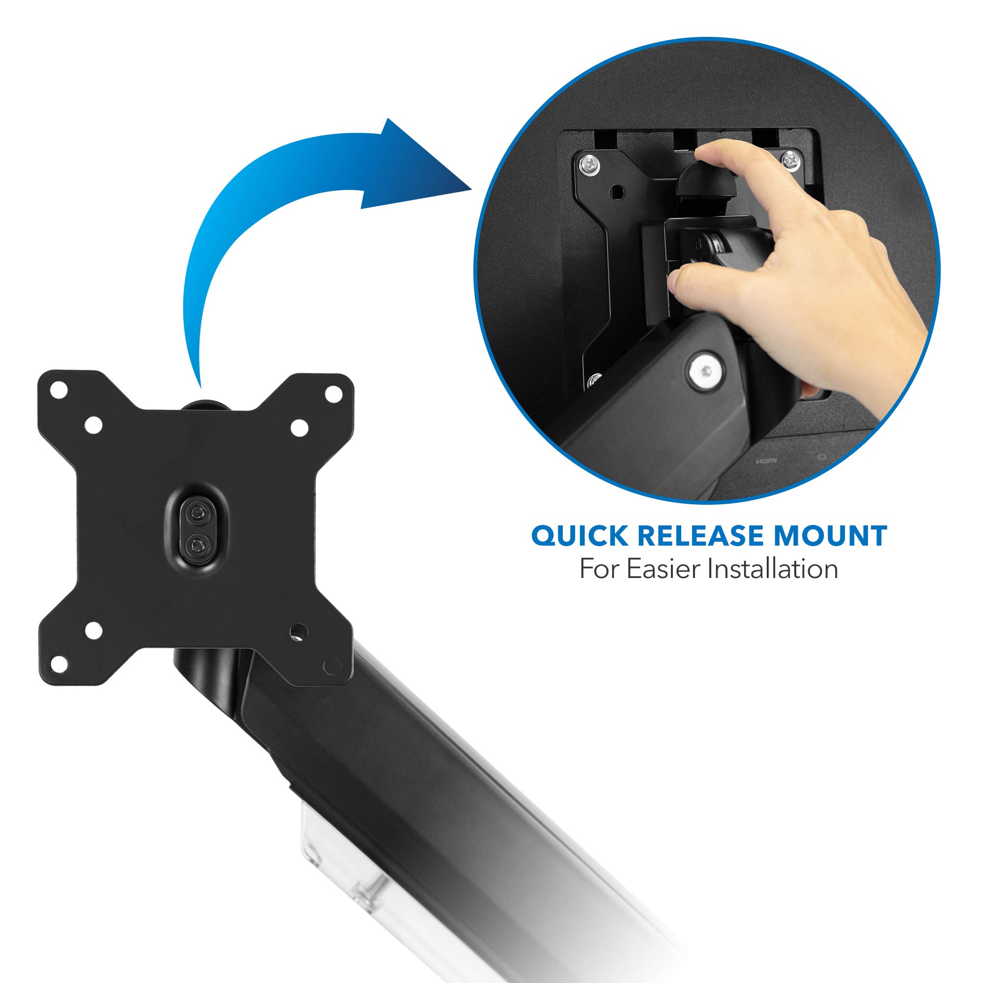 MOUNT-IT! Heavy Duty Dual Monitor Desk Mount Stand with USB 3.0 Ports - 33 lbs Capacity Per Arm, Adjustable Gas Spring, Full Motion Articulating Arms for Computer Screens (17-35 inch VESA Compatible) - Perfect for Home Office, Gaming Setup & Workspace Ergonomics