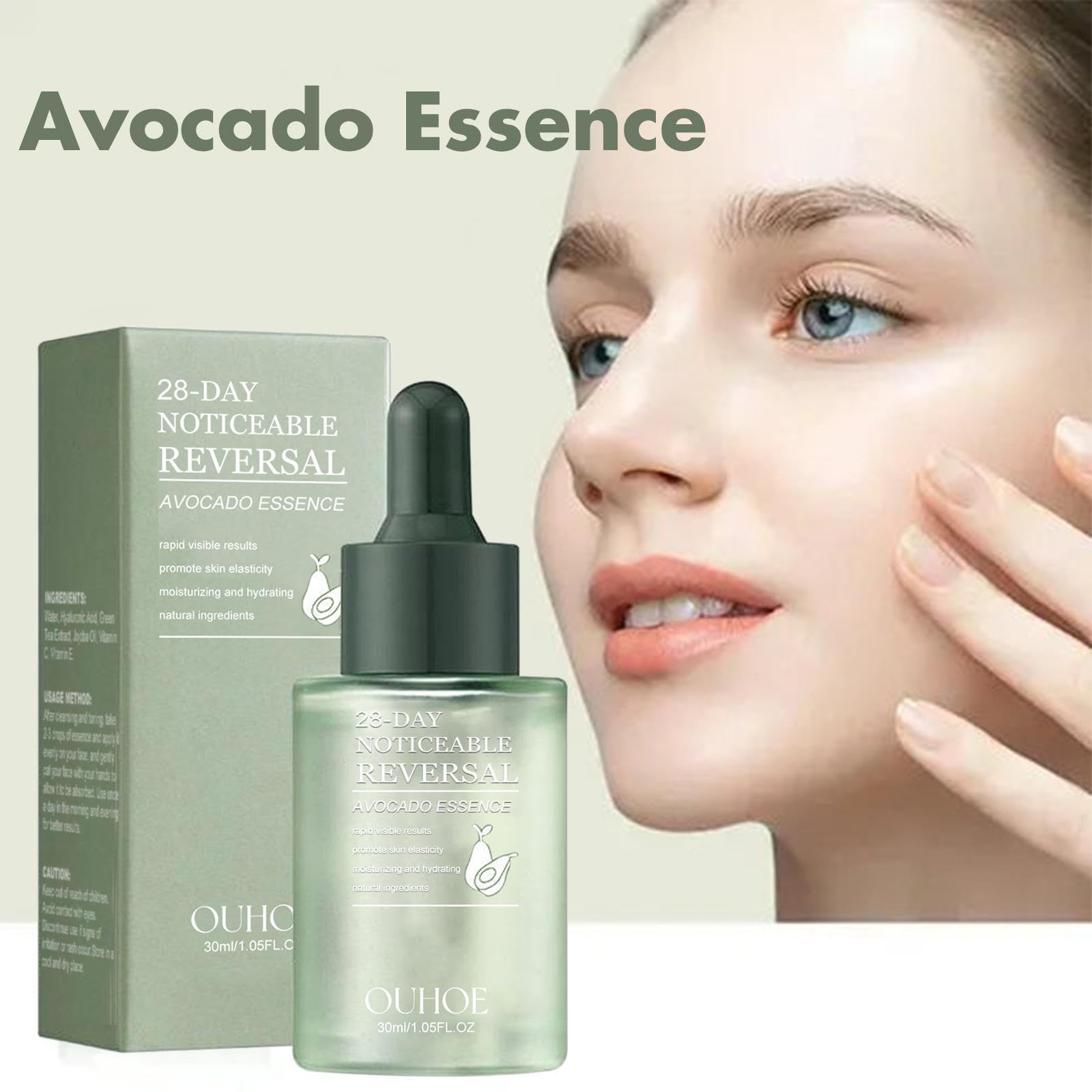 Avocado Anti-Wrinkle Serum with Avocado Extract & Collagen - Deeply Moisturizes, Tightens Skin & Reduces Wrinkles - 1.05 fl.oz for Daily Skincare Routine & Night Repair