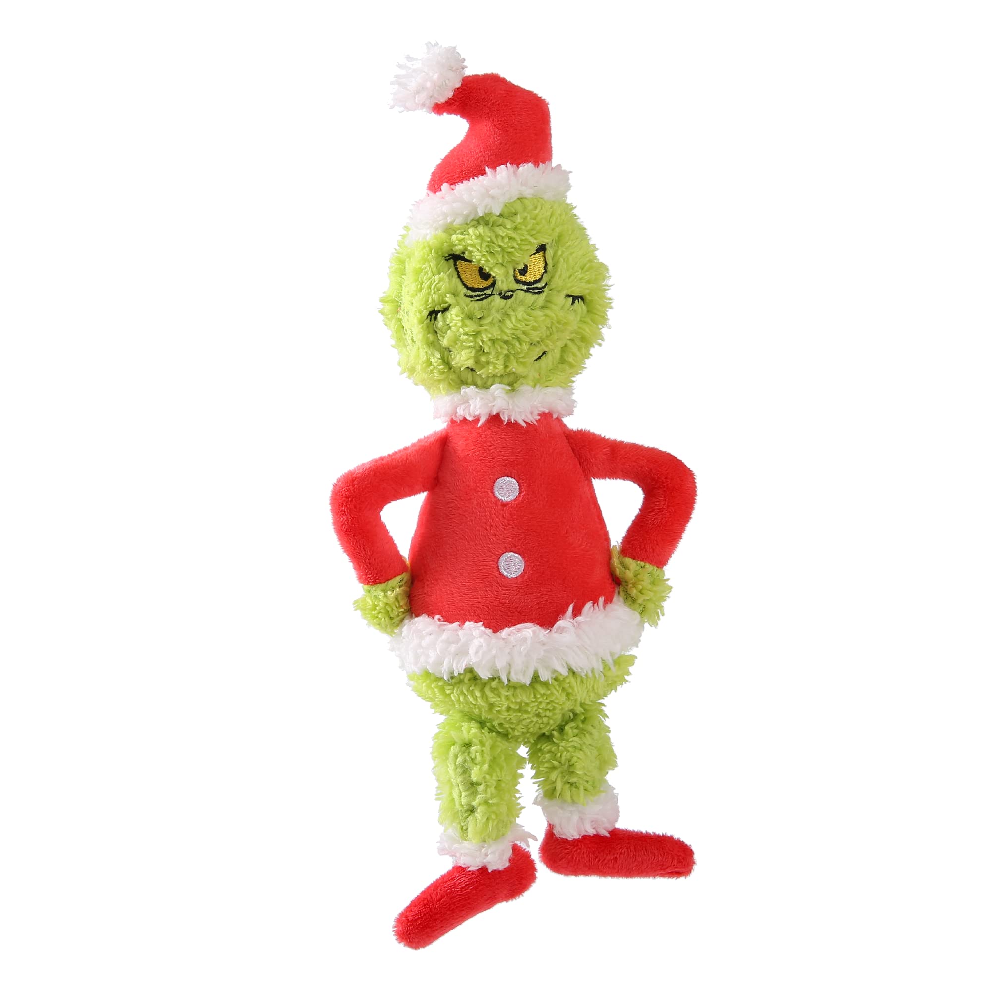 Dr. Seuss The Grinch Christmas Plush Dog Toy - 9 Inch Soft & Cuddly Squeaky Pet Toy for Small & Medium Dogs | Holiday Stocking Stuffer, Puppy Chew Toy, Christmas Gift for Pets | Perfect for Playtime, Training Rewards & Holiday Decorations