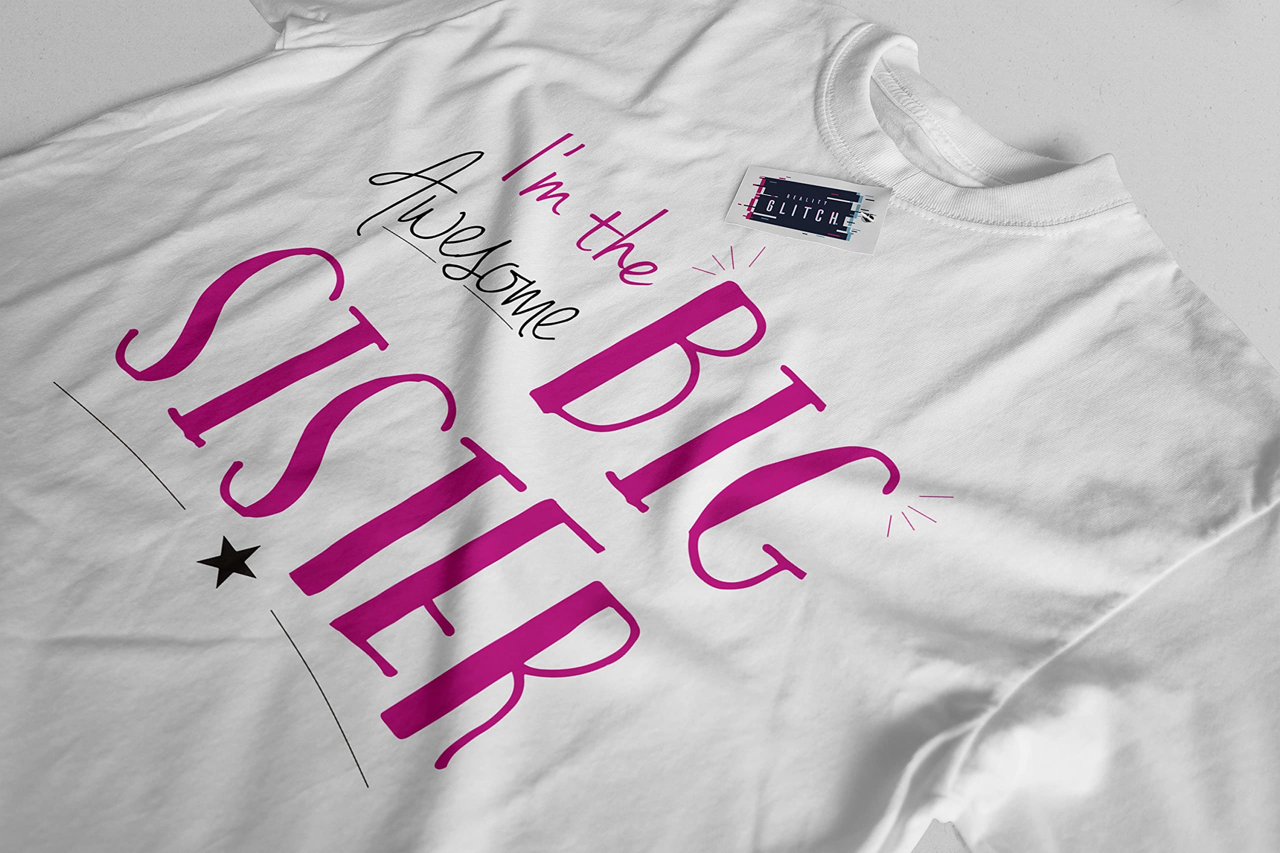 Awesome Big Sister Kids T-Shirt - Funny Sibling Graphic Tee for Girls & Boys | Perfect for Family Photos, Birthday Gifts & Sibling Bonding