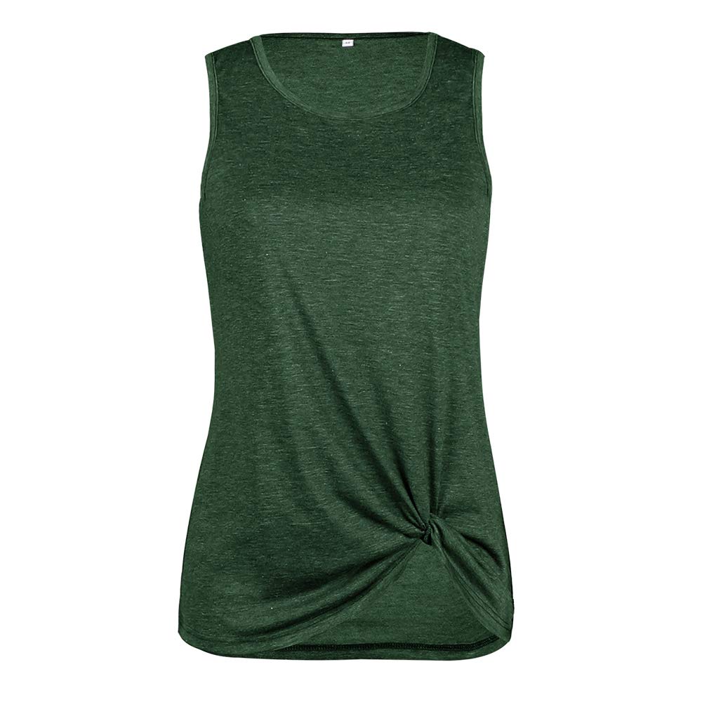 Women's Summer Tank Tops - Twist Knot Casual Sleeveless Blouses, Loose Fit Flowy Tunics for Beach, Vacation & Everyday Wear