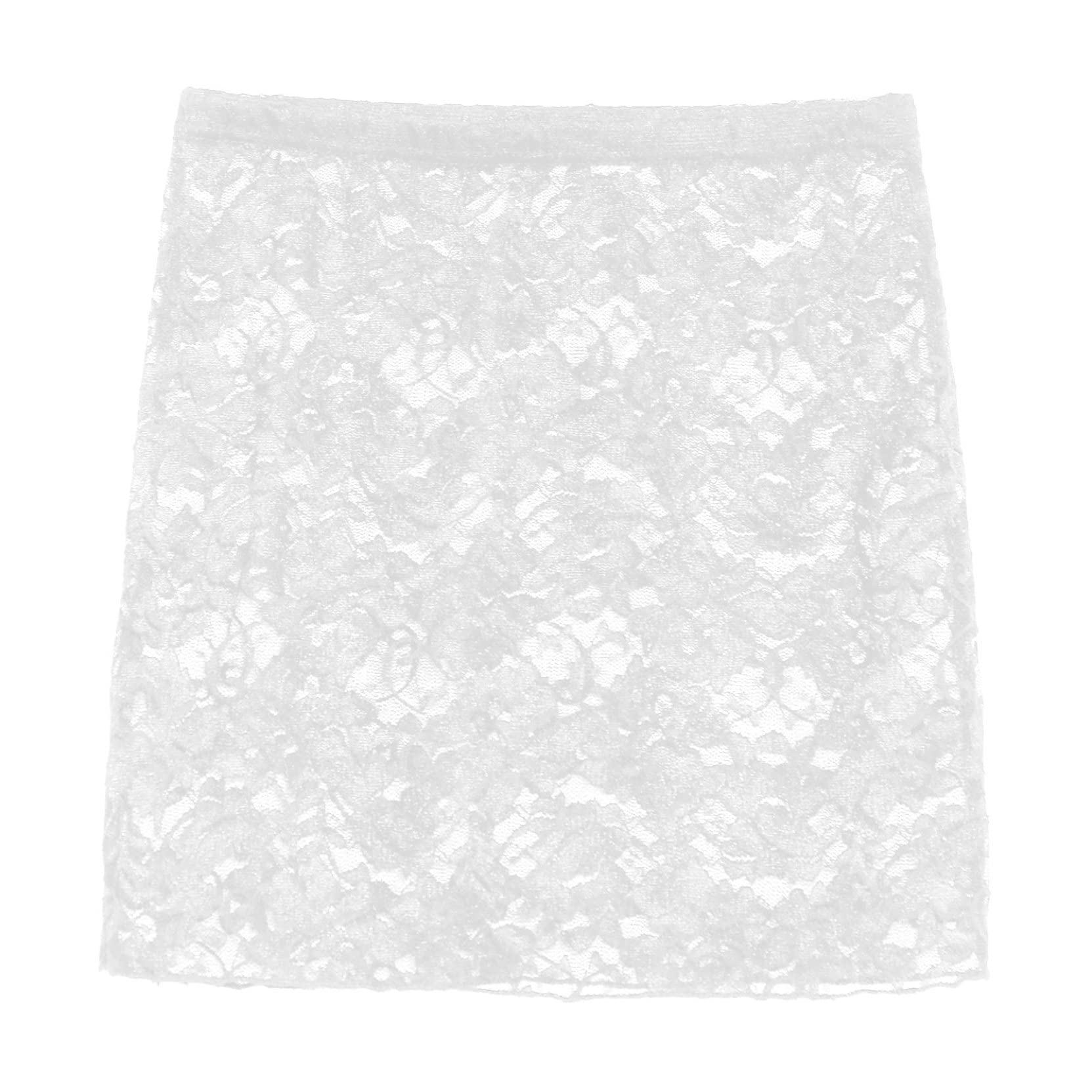 Sexy White Lace Miniskirt Underskirt - Women's Mesh Micro Short Slip Skirt One Size | Perfect for Date Nights, Club Wear & Lingerie Layering