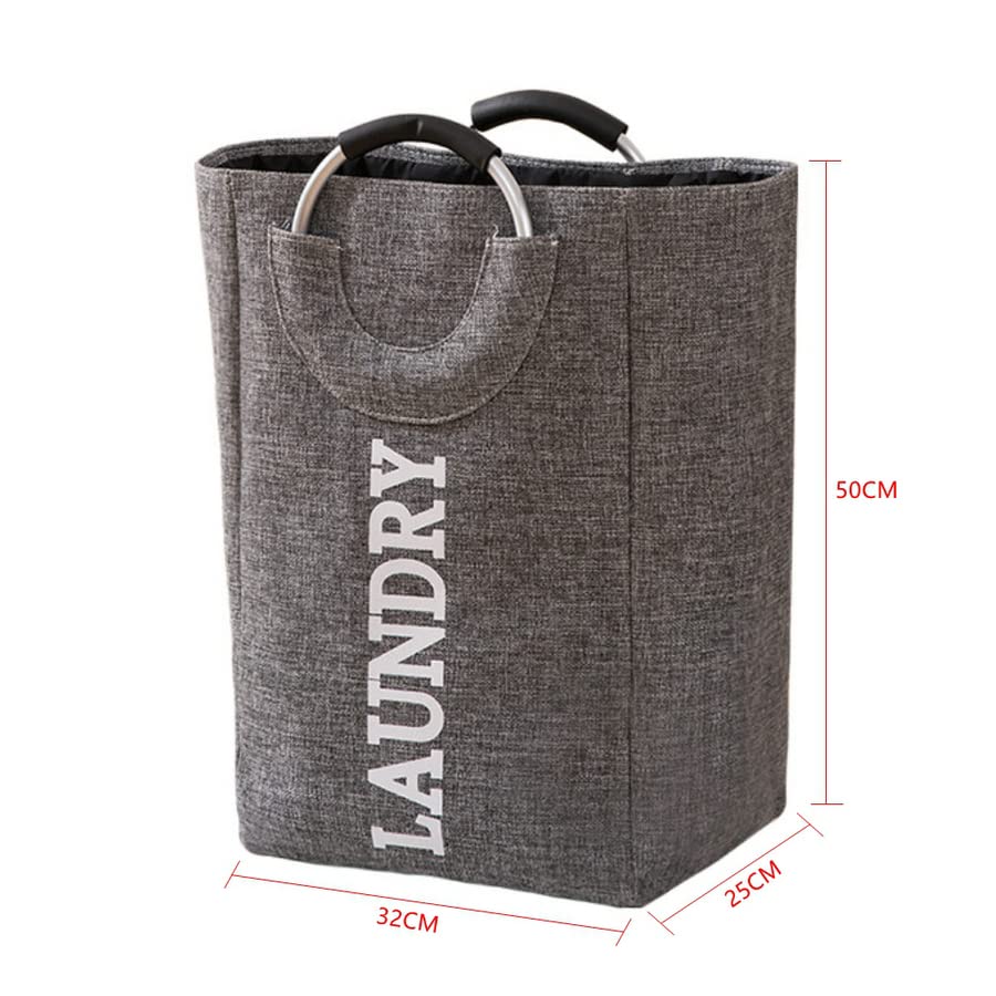 Foldable Linen Storage Basket for Dirty Clothes, Toys & Sundries - Multi-Purpose Organizer for Bathroom, Bedroom, Laundry Room (Gray) | Perfect for Home Organization & Space Saving