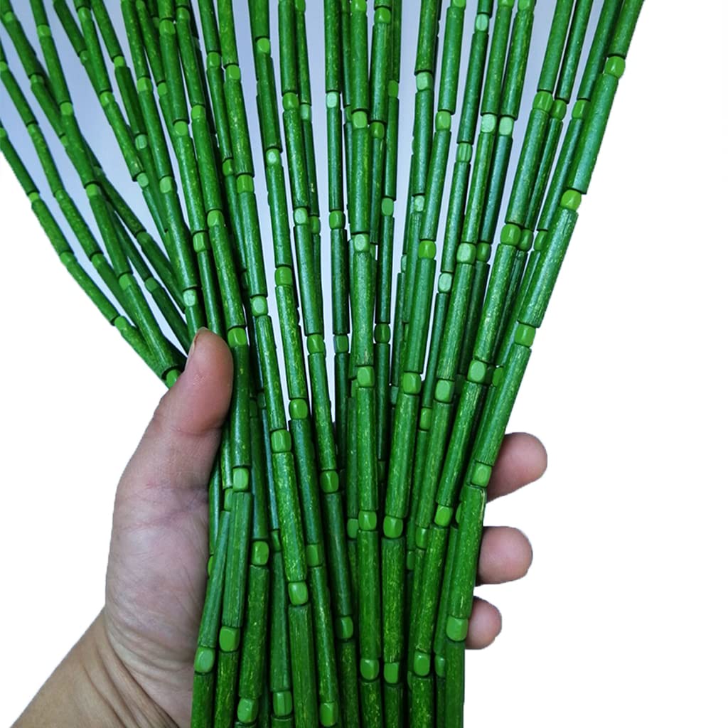 Eco-Friendly Bamboo Beaded Door Curtain - Natural Wood Room Divider for Bedroom Closet & Doorway (Green, 50 Strands 75x175cm) - Perfect for Boho Home Decor, Asian-Inspired Spaces & Privacy Partitions