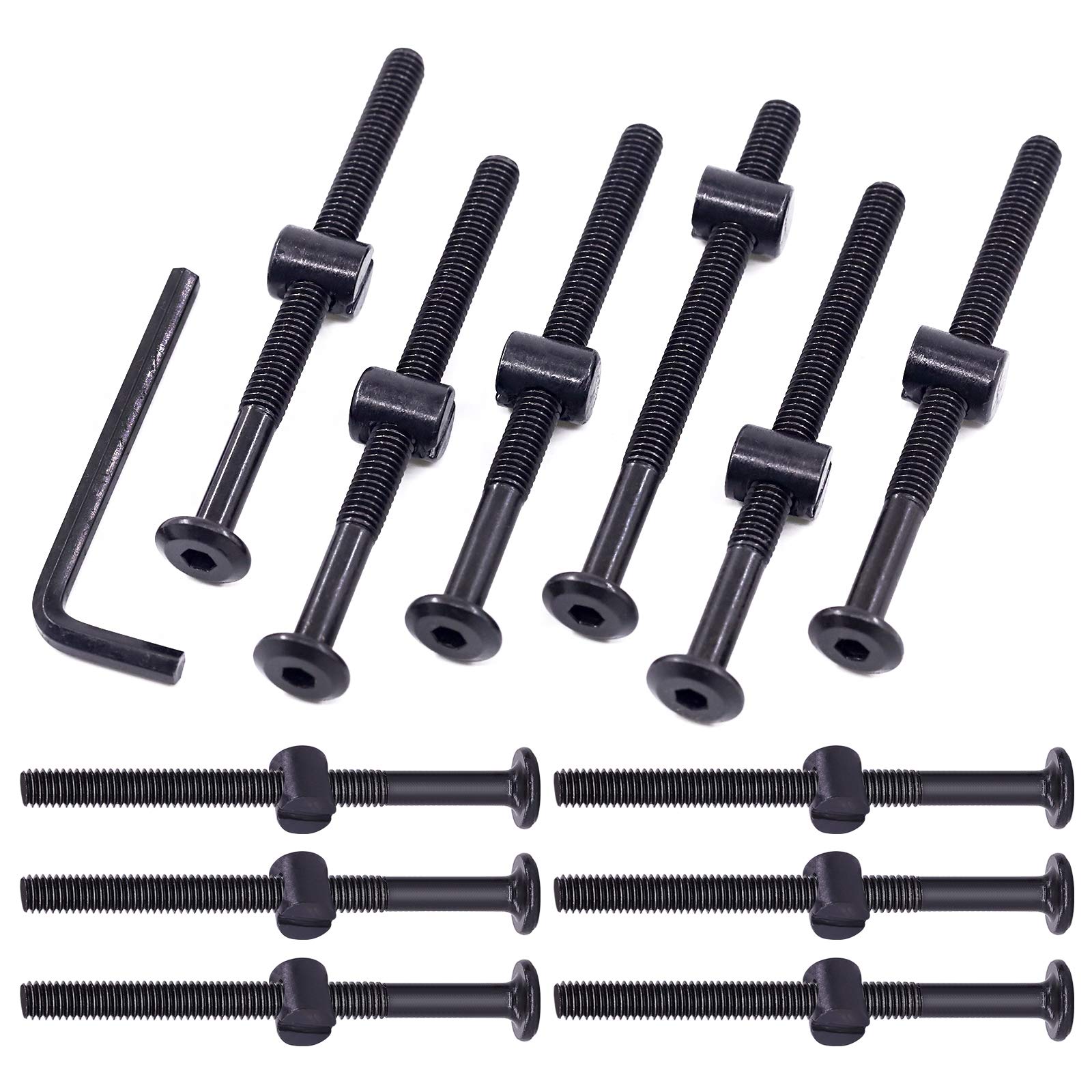 Swpeet 25Pcs M6x80mm Crib Screws with Allen Wrench - Perfect for Baby Beds & Furniture Assembly