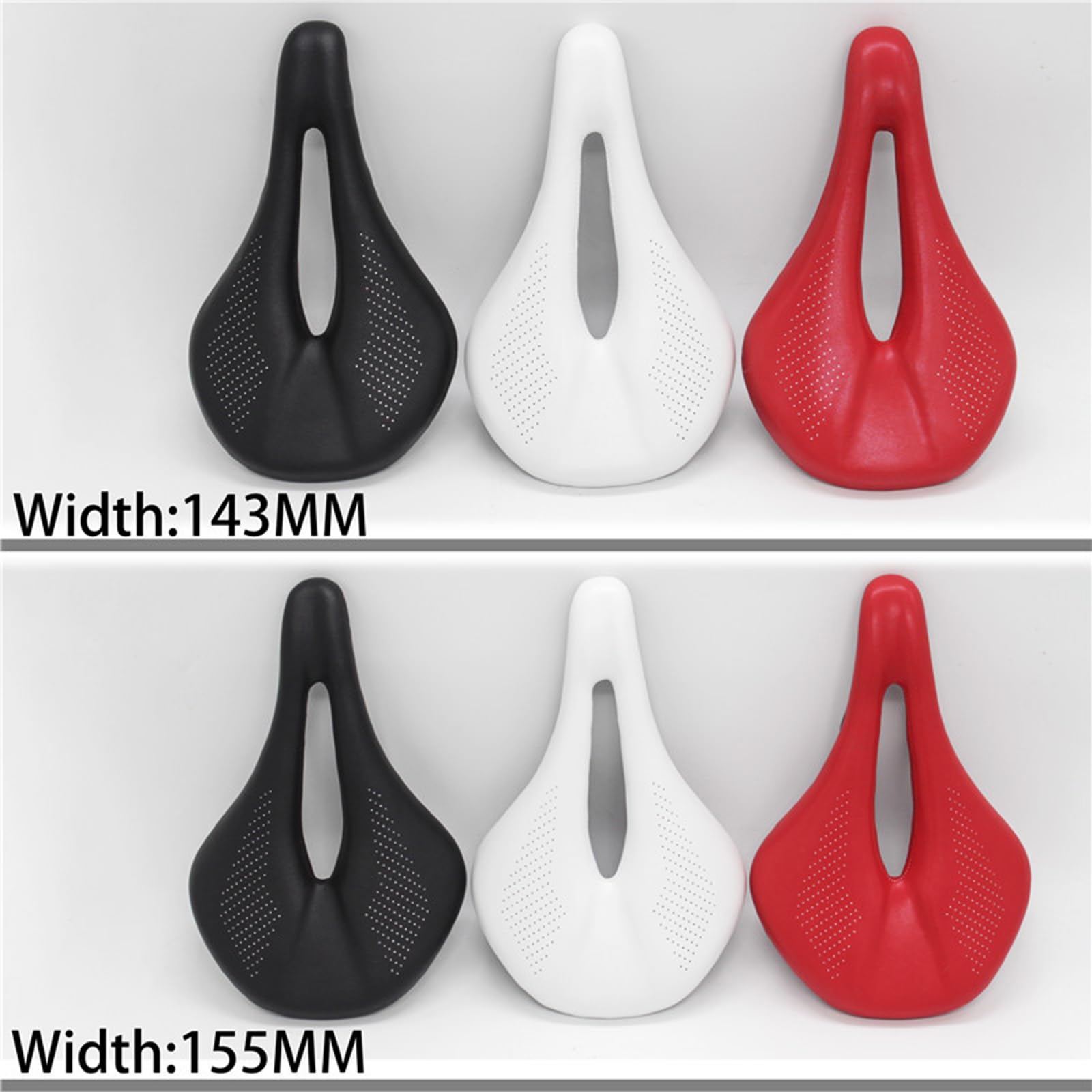 Breathable Hollow Leather Bike Seat Cushion - Shock Absorbing Comfortable Cycling Saddle for Men & Women - Perfect for Road Bikes, Mountain Bikes & Long Distance Rides