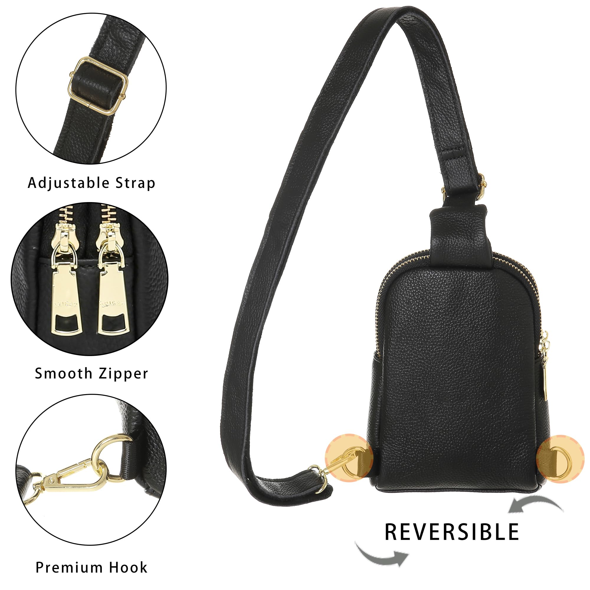 INICAT Genuine Leather Small Crossbody Sling Bag for Women - Fashionable Shoulder Purse for Daily Use, Travel & Gift Giving