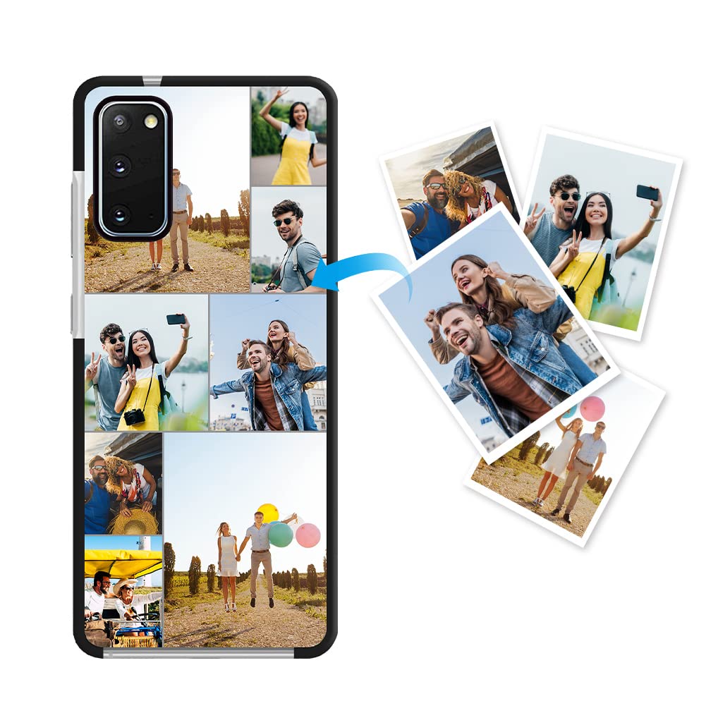 Custom Samsung Galaxy S20 Phone Case - Soft TPU, Anti-Scratch & Shockproof, Personalized with Multi-Photo Collage & Text - Perfect Birthday, Christmas & Valentine's Gift (Black) - Ideal for Everyday Protection & Stylish Customization