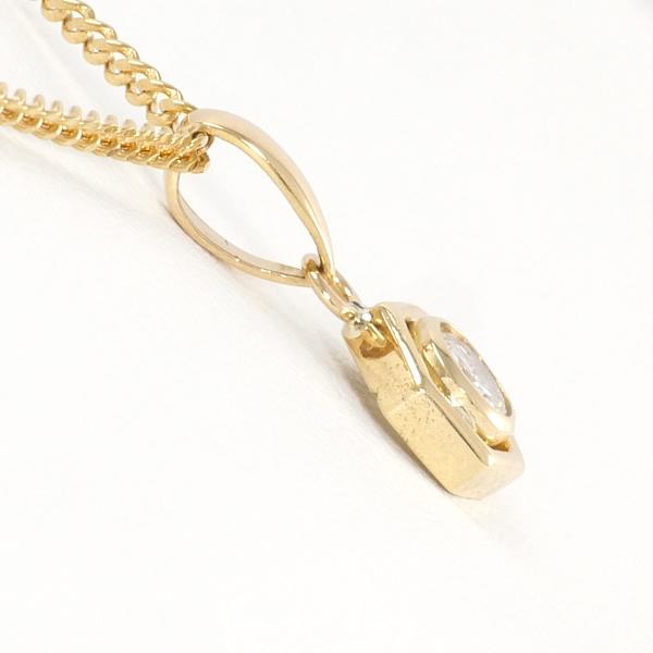 18K Yellow Gold Diamond Necklace - 0.23CT Round Cut Diamond Pendant, 40cm Chain (3.7g) | Luxury Jewelry Gift for Women, Anniversary, Birthday & Special Occasions
