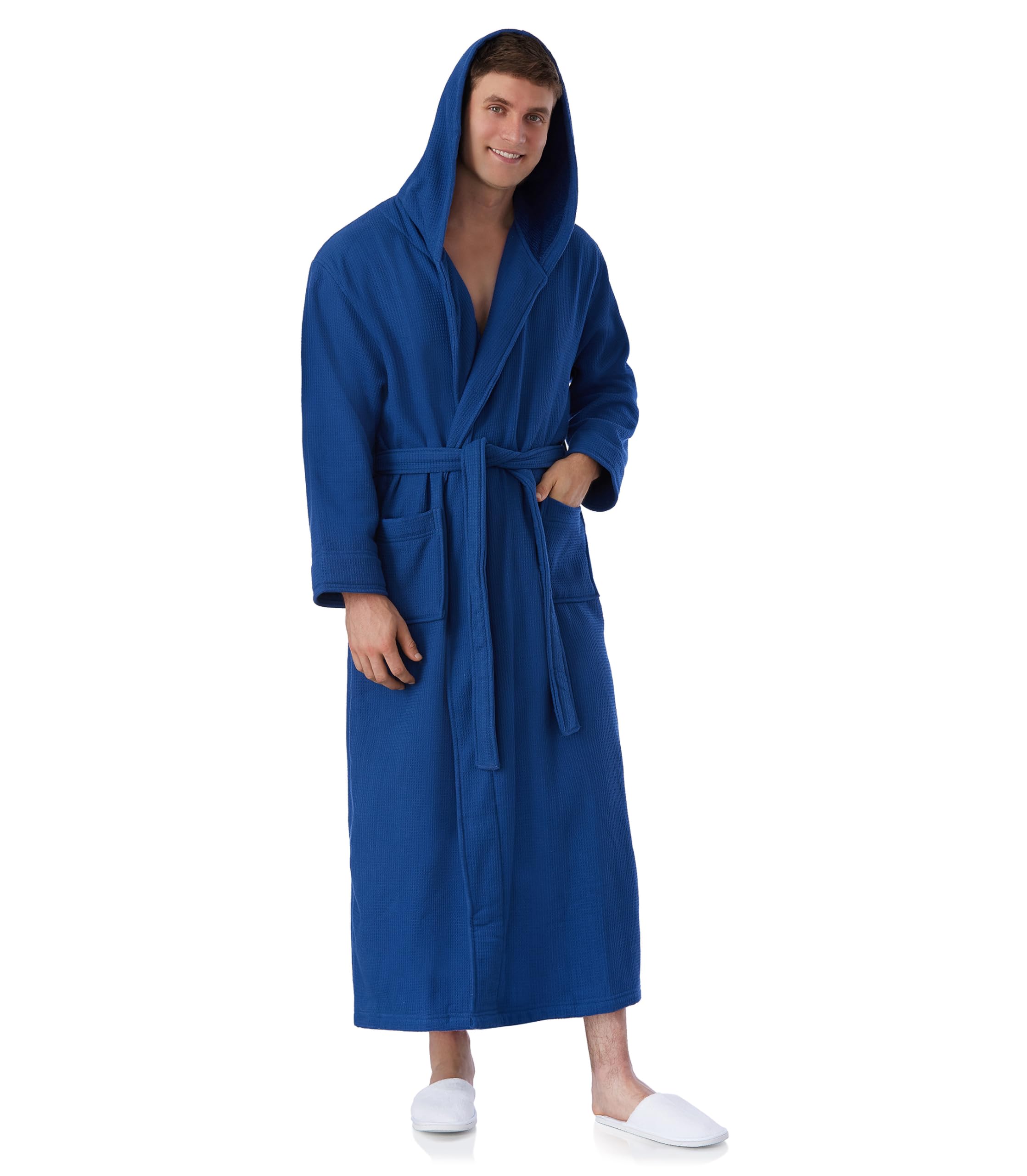 Soft & Cozy Hooded Waffle Terry Bathrobe for Women - Luxury Spa Robe with Pockets - Perfect for Relaxing at Home, Lounging & Post-Shower Comfort