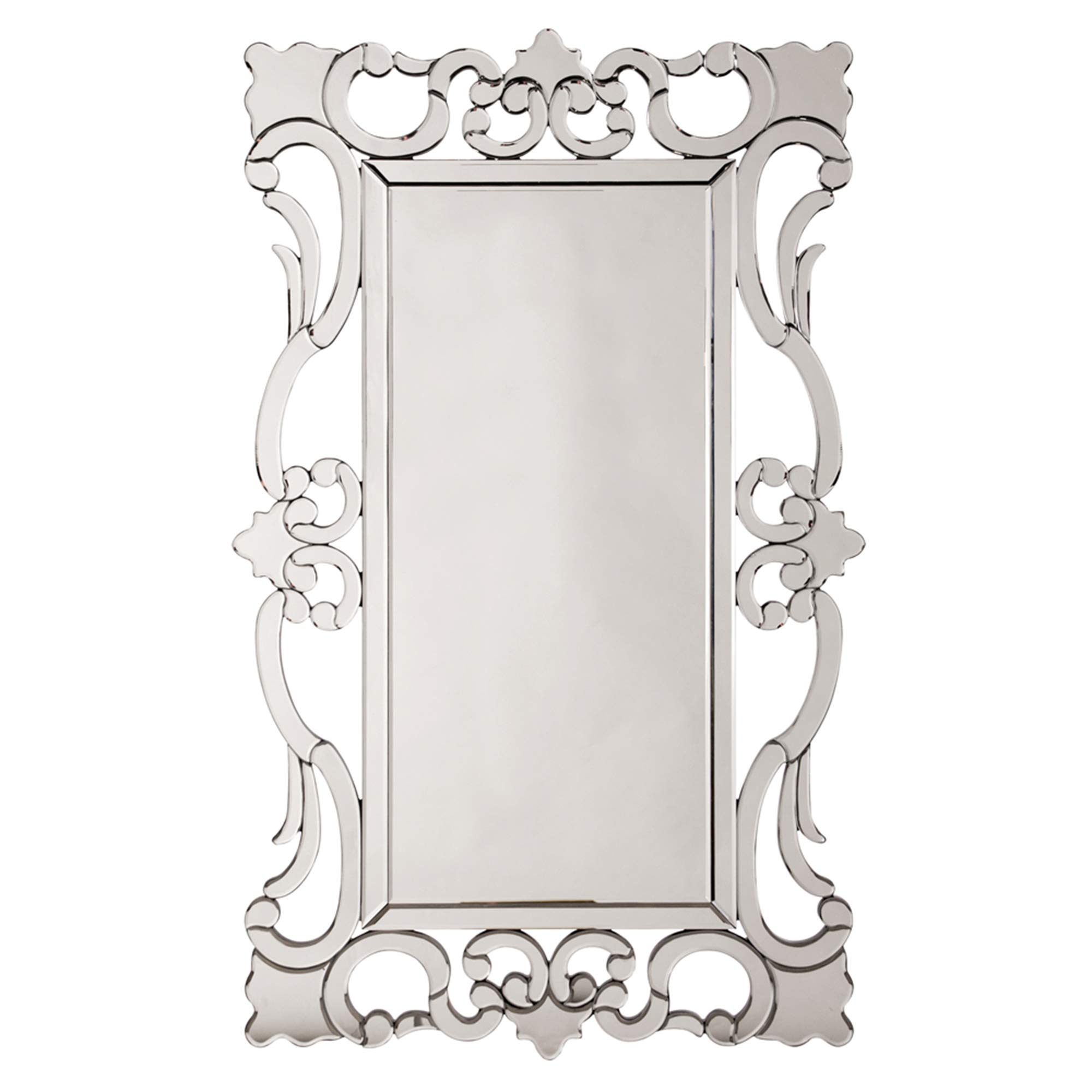 Howard Elliott Large Rebecca Rectangular Venetian Wall Mirror - Antique Accent Design with Mirrored Frame - Decorative Home Mirror for Living Room, Entryway & Bathroom - 47 x 29 Inches - Perfect for Vintage Home Decor and Wall Accents