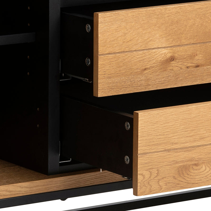 Laneya 150cm Sideboard Buffet Cabinet - Solid Wild Oak Wood for Dining Room Storage & Display | Perfect for Farmhouse, Rustic & Modern Home Decor