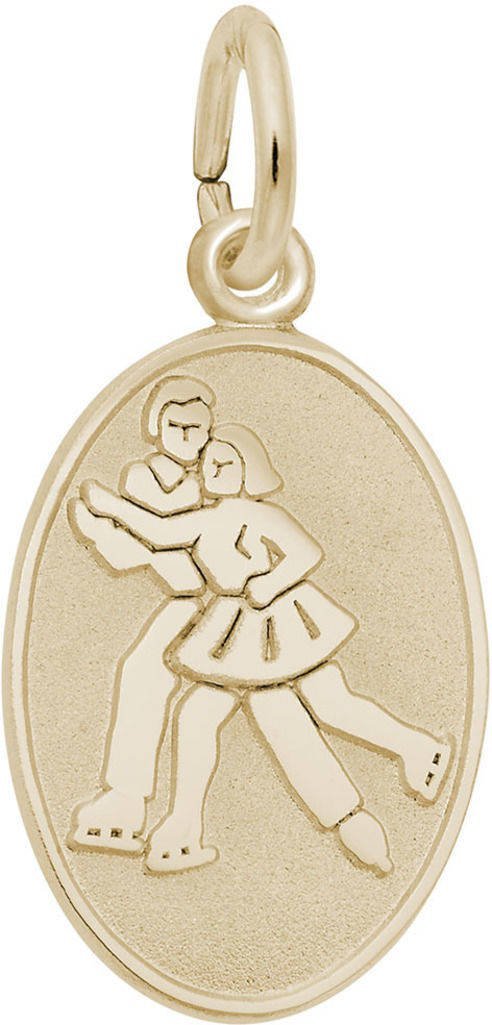 Rembrandt Ice Skaters Oval Charm Pendant - Vintage Inspired Jewelry for Women - Perfect Gift for Skating Lovers & Winter Sports Enthusiasts (Ideal for Christmas, Anniversary & Special Occasions)