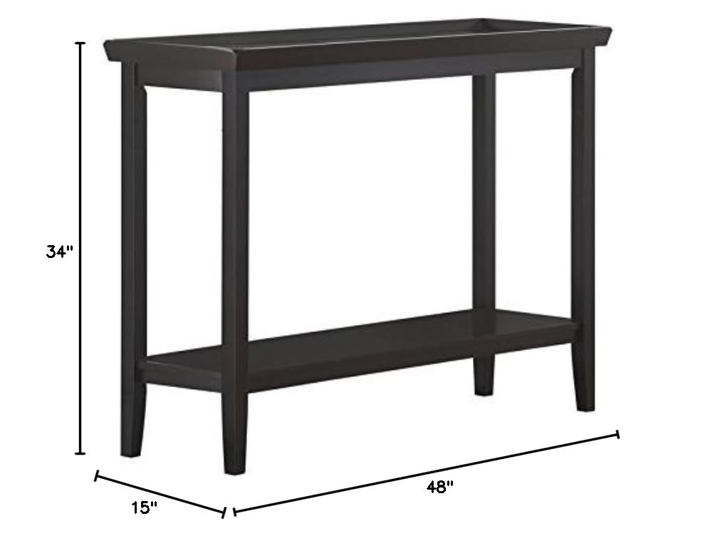 Pemberly Row Modern Console Table - Black Wood Finish Entryway Sofa Table for Hallway, Living Room & Bedroom Decor