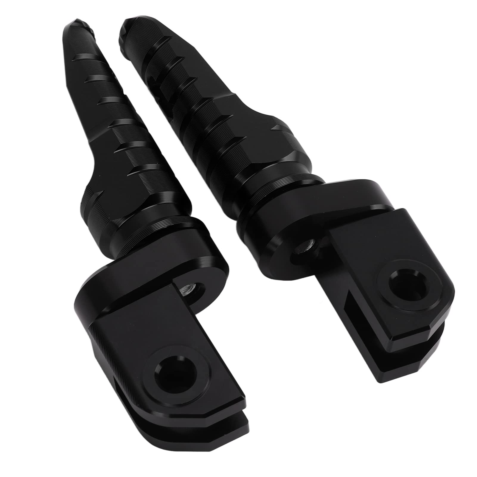 CNC Aluminum Alloy Motorcycle Front Foot Pegs - Anti-Slip, Rustproof & Oxidation Resistant Foot Pedals (2-Piece Set, Black) | Durable Motorbike Accessories for Cruisers & Street Bikes