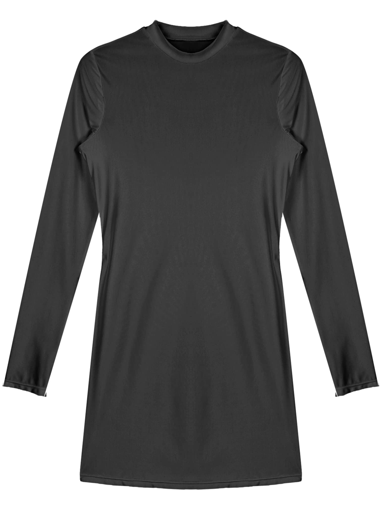 Women's Glossy Oil Bodycon Dress - Short Sleeve Shiny Tight Pencil Dress for Night Out, Clubwear, Party, Date Night & Special Occasions