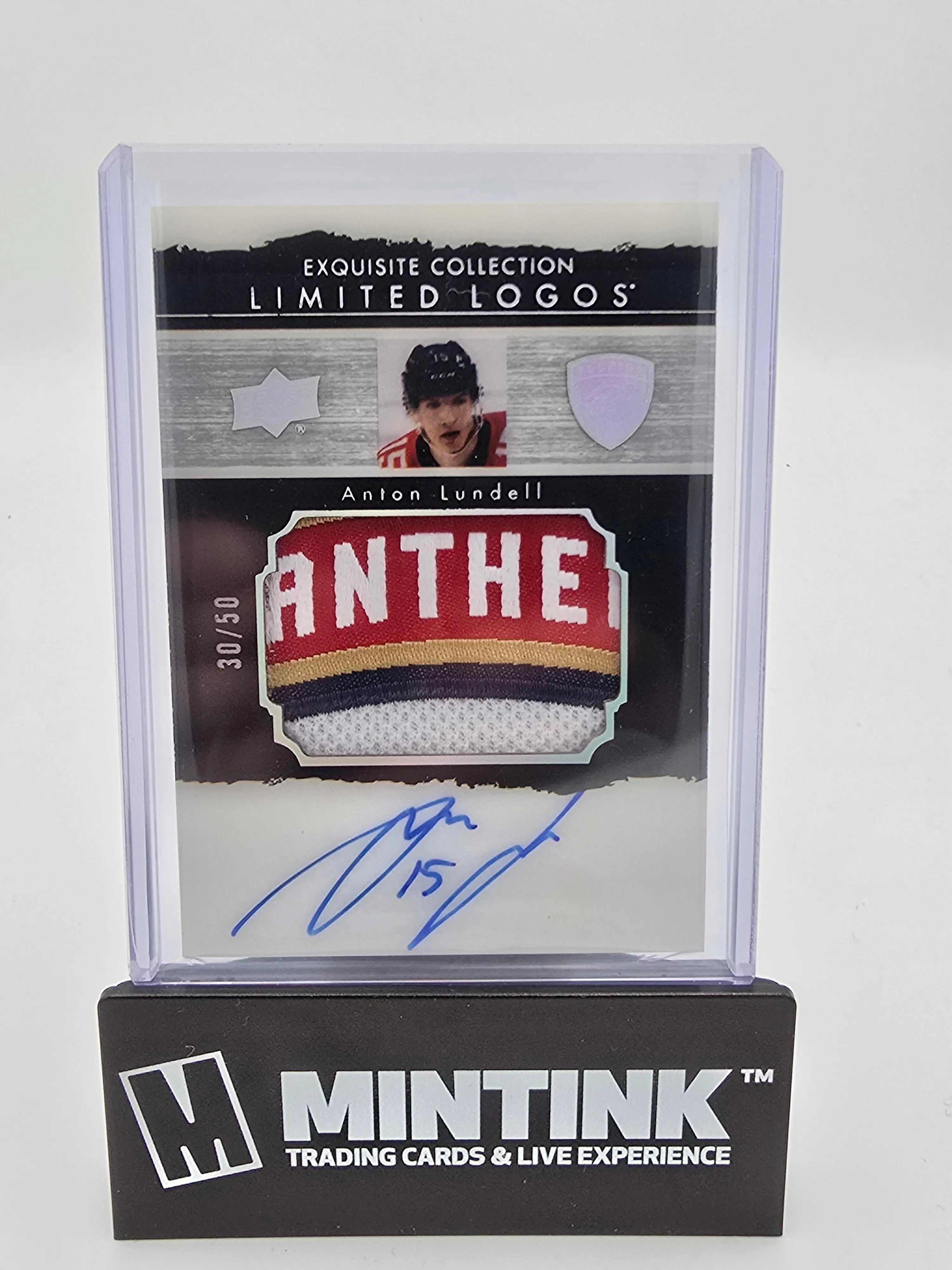 2021-22 Upper Deck Exquisite Collection Hockey Anton Lundell Limited Logos Autograph Card 30/50 - Rare Collectible for Hockey Fans & Sports Memorabilia Enthusiasts