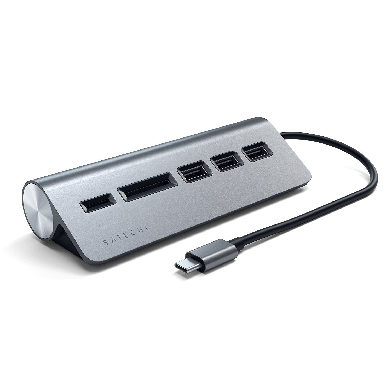 Premium Aluminum USB C Hub with SD/TF Card Reader - 4-in-1 Multiport Adapter for MacBook Pro/Air, iPad Pro, Chromebook & More - Perfect for Office Work, Travel & Data Transfer