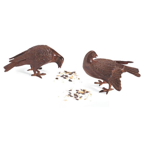 Bronzed Doves Pair - Elegant Decorative Bird Figurines for Home & Garden Decor | Perfect for Wedding Centerpieces, Shelf Displays, and Outdoor Garden Accents