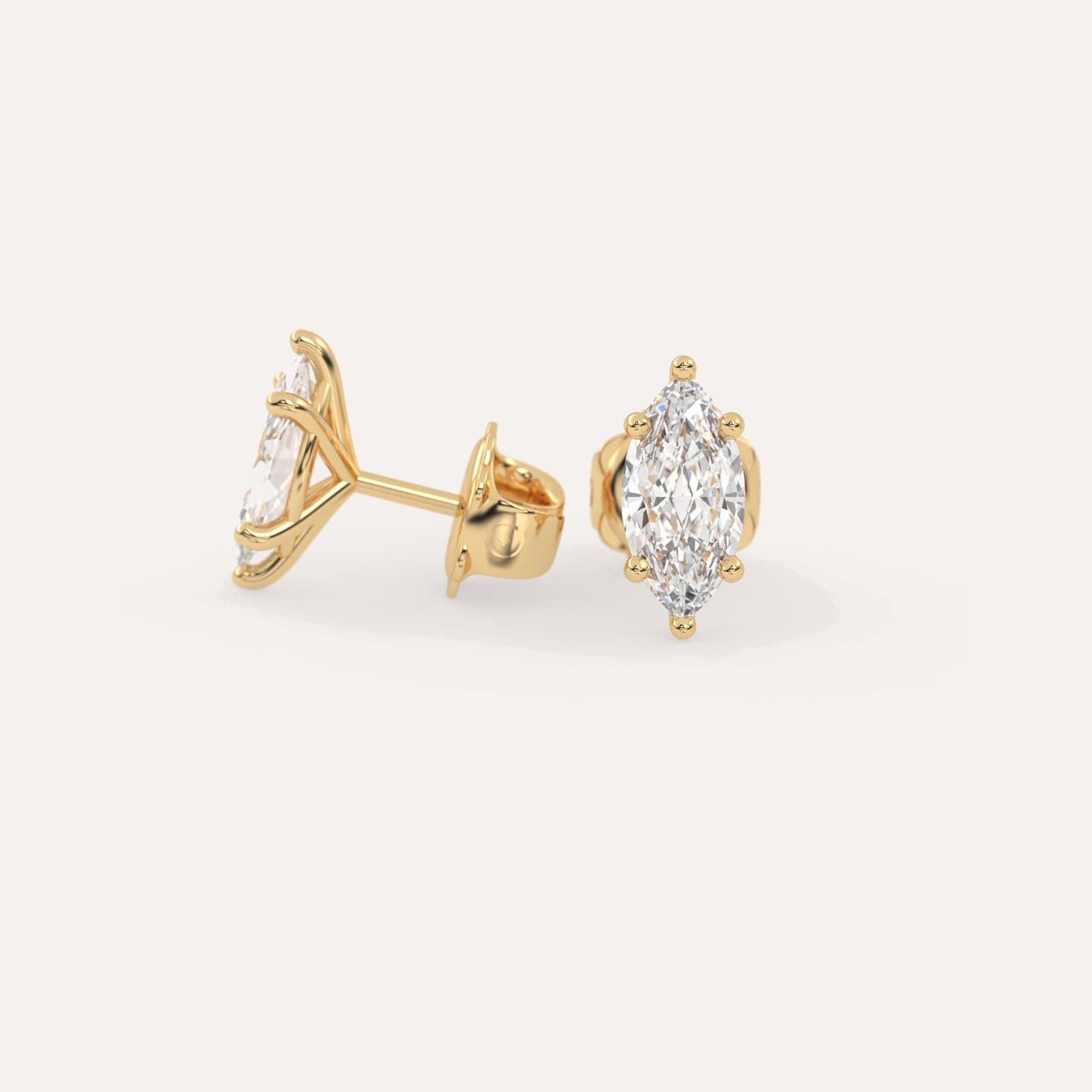 2 Carat Marquise Cut Diamond Stud Earrings for Women - 14K White Gold Dangle Earrings for Wedding, Anniversary & Special Occasions