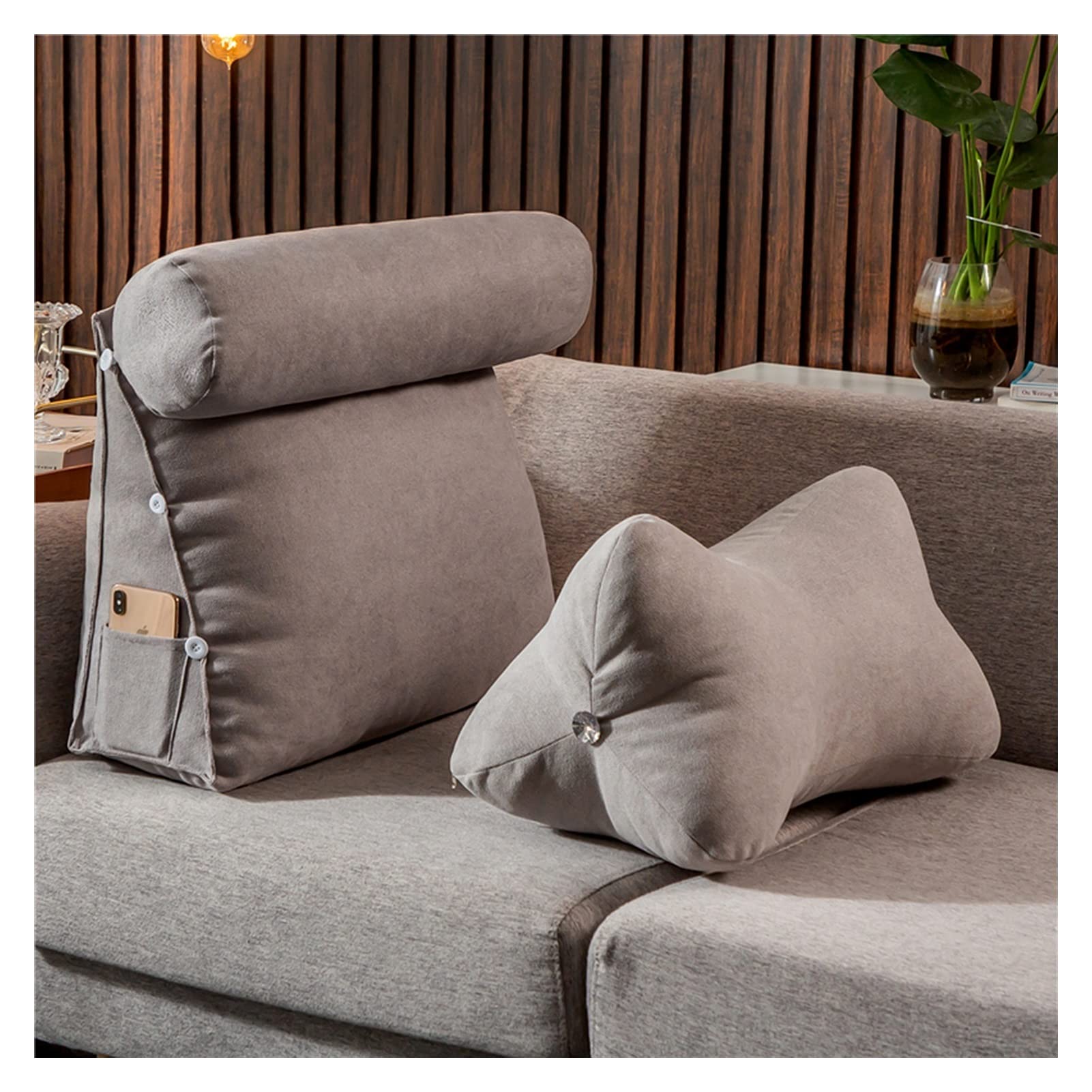 Wedge Pillow for Back Support - Adjustable Triangle Reading Pillow for Sofa, Bed, Office Chair - Neck & Spine Relief Cushion (45cm, Color F) - Perfect for Relaxing, Reading & Posture Support