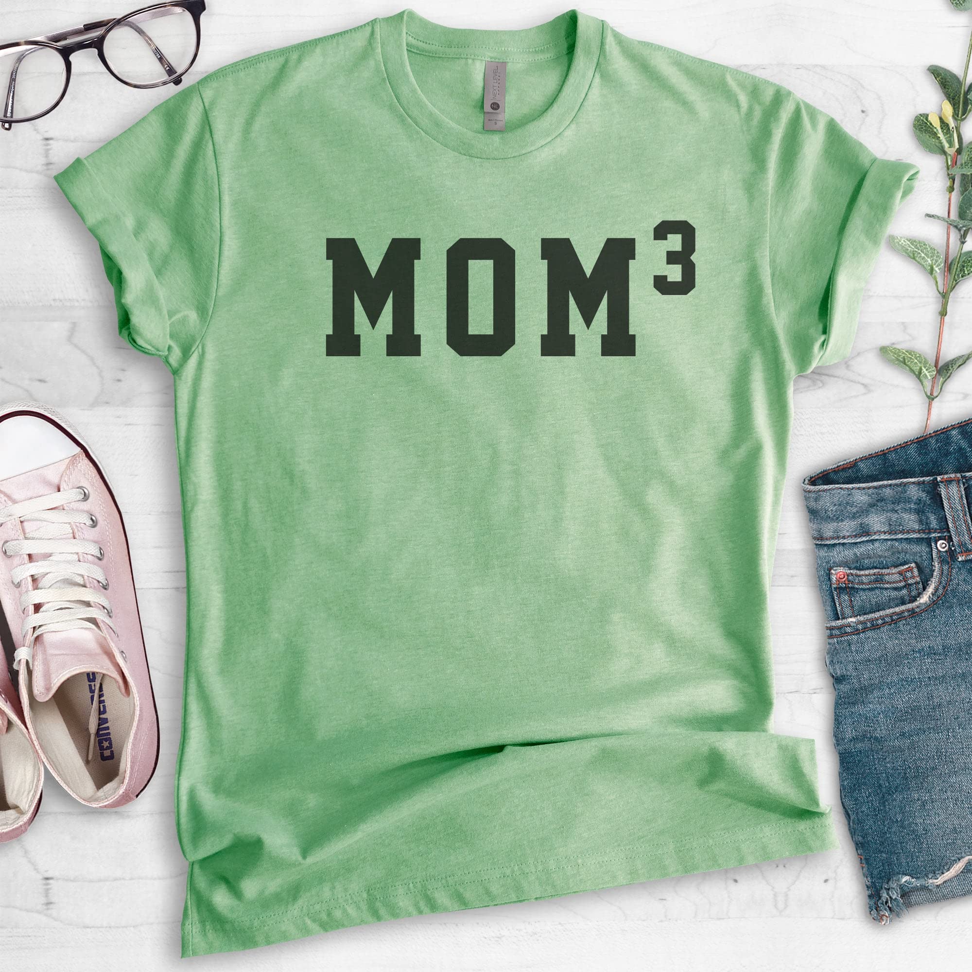 Comfortable Unisex Mom T-Shirt for Women - Heather Apple Green X-Large - Perfect for Mother's Day Gifts, Family Reunions & Casual Wear