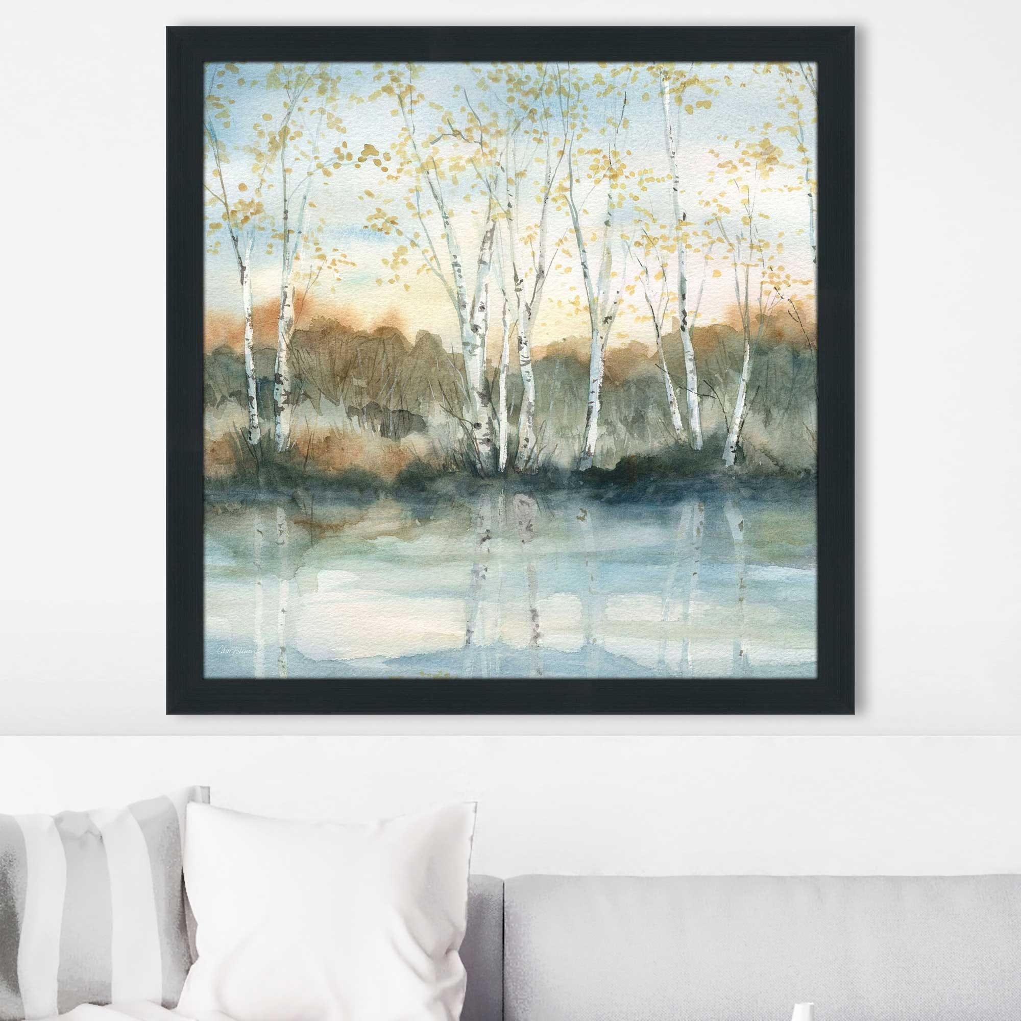 Birch Riverbank by Carol Robinson - Stunning Acrylic Wall Art Print for Living Room, Bedroom & Office Decor
