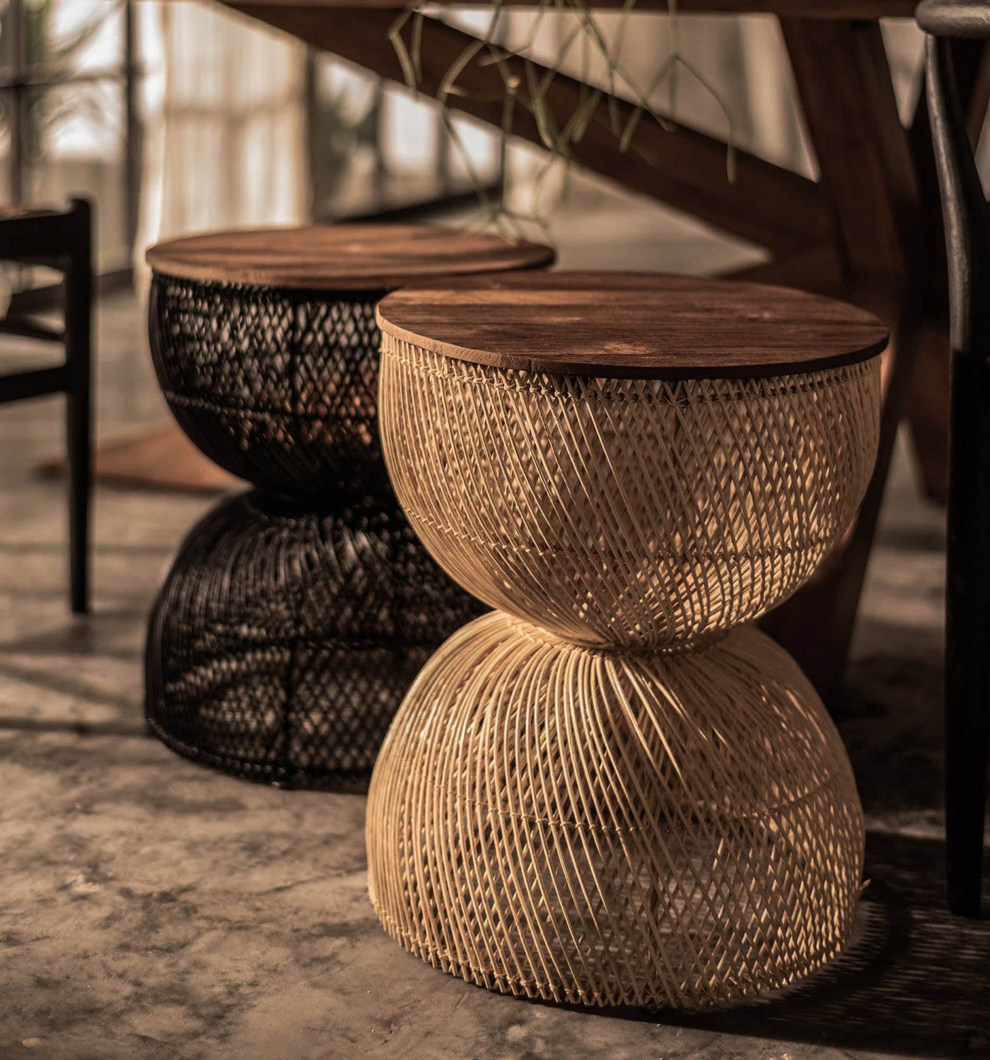 Bayan Wave Side Table - Natural Wood End Table, Nightstand, or Bedside Table for Living Room, Bedroom & Patio Decor