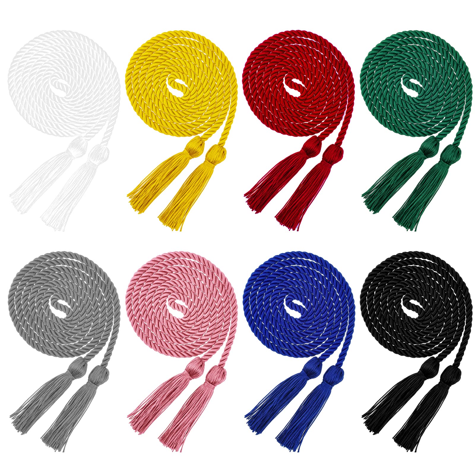 HOVEOX 8 Pack Graduation Honor Cords & Tassels - Bulk Academic Achievement Cords for High School & College Graduation Ceremonies - Perfect for Graduates, Students & Honor Society Members