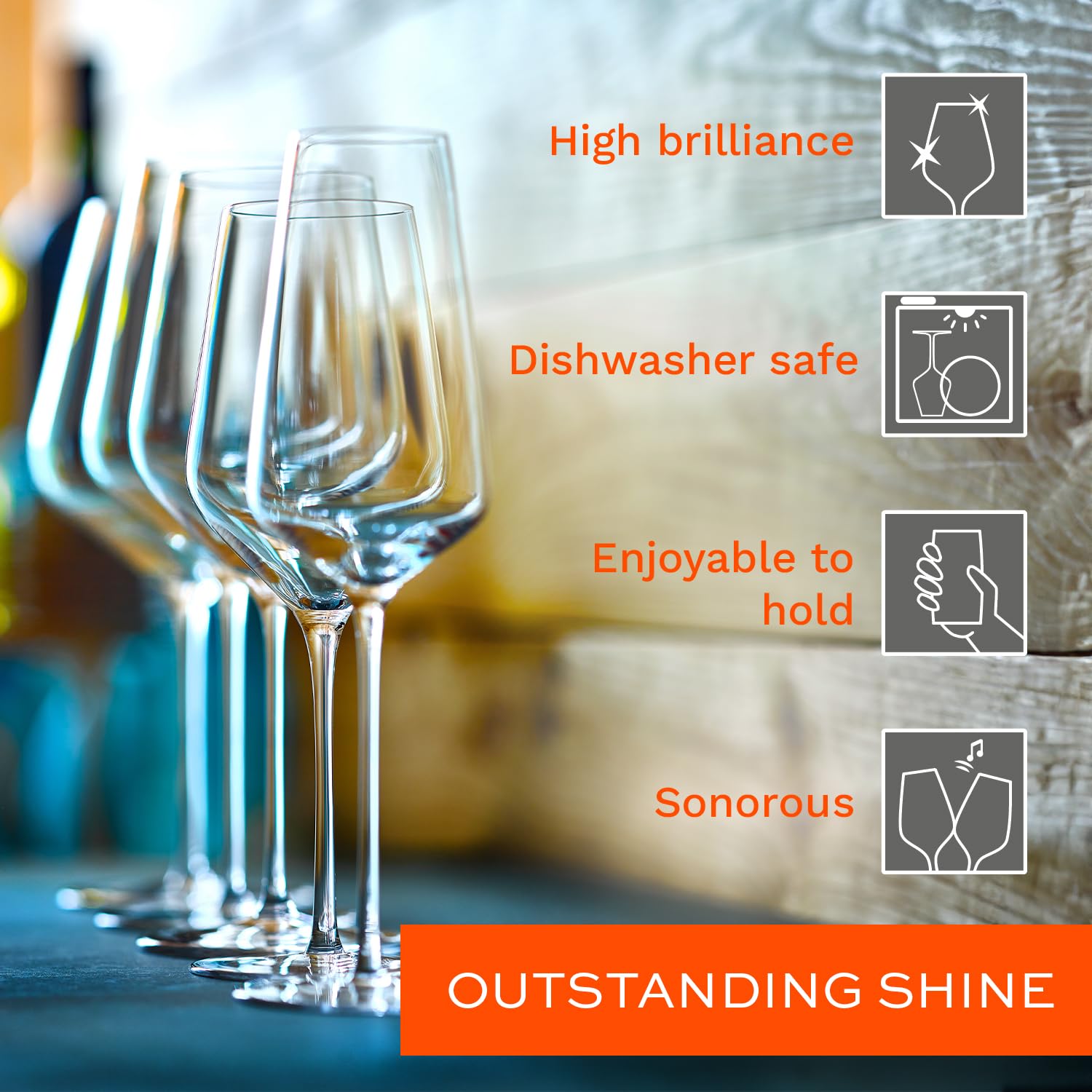Premium Stölzle Lausitz Bordeaux Red Wine Glasses Set of 6 (STARlight) - 22.75oz Crystal Wine Glasses for Fine Dining & Entertaining - Dishwasher Safe, Shatter-Resistant Stemware - Elegant Glassware for Parties, Weddings & Home Decor