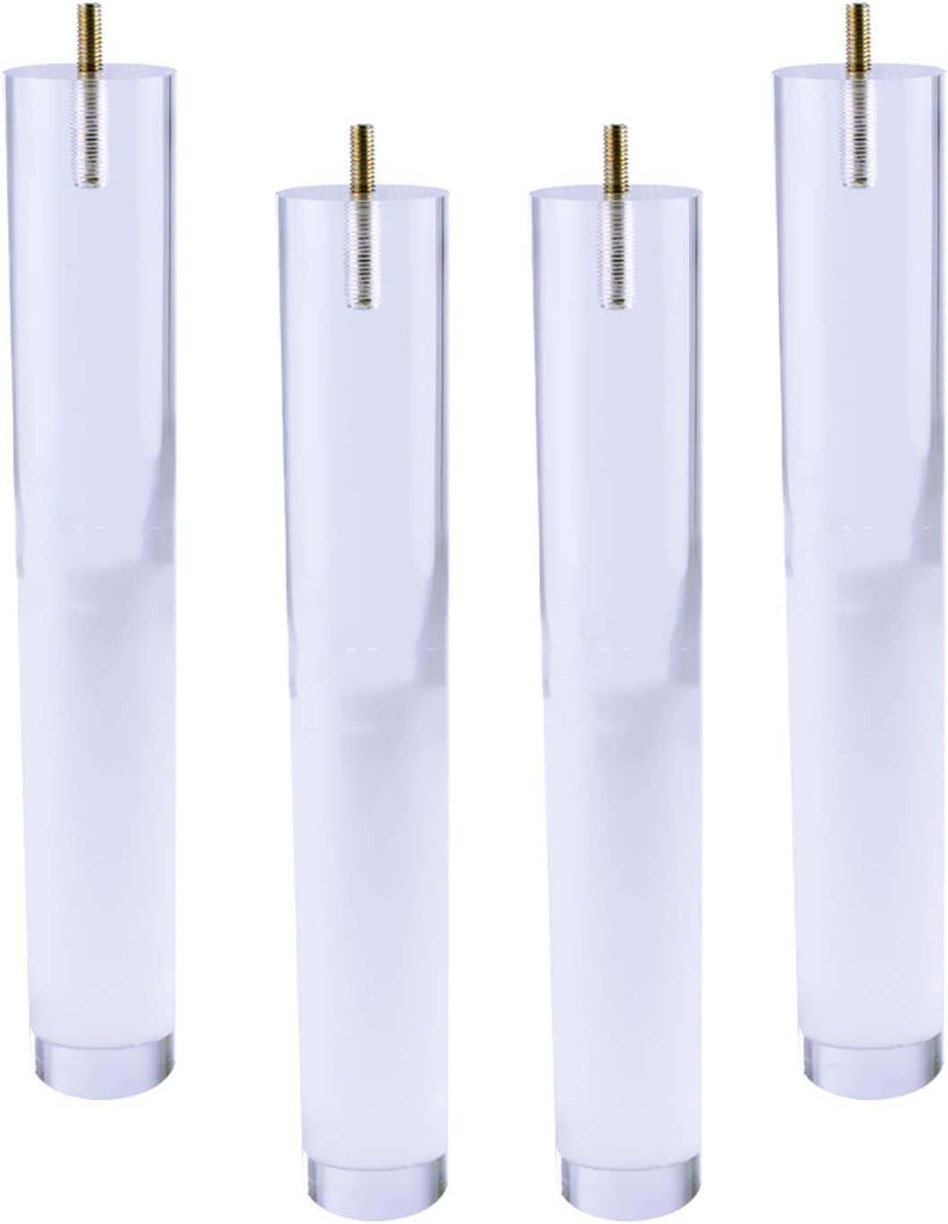 4 Pack Clear Acrylic Furniture Legs - 60x300mm Replacement Feet for Sofa, Cupboard, Bookcase, Cabinet & Coffee Table - DIY Modern Home Decor Upgrade for Living Room, Bedroom & Office
