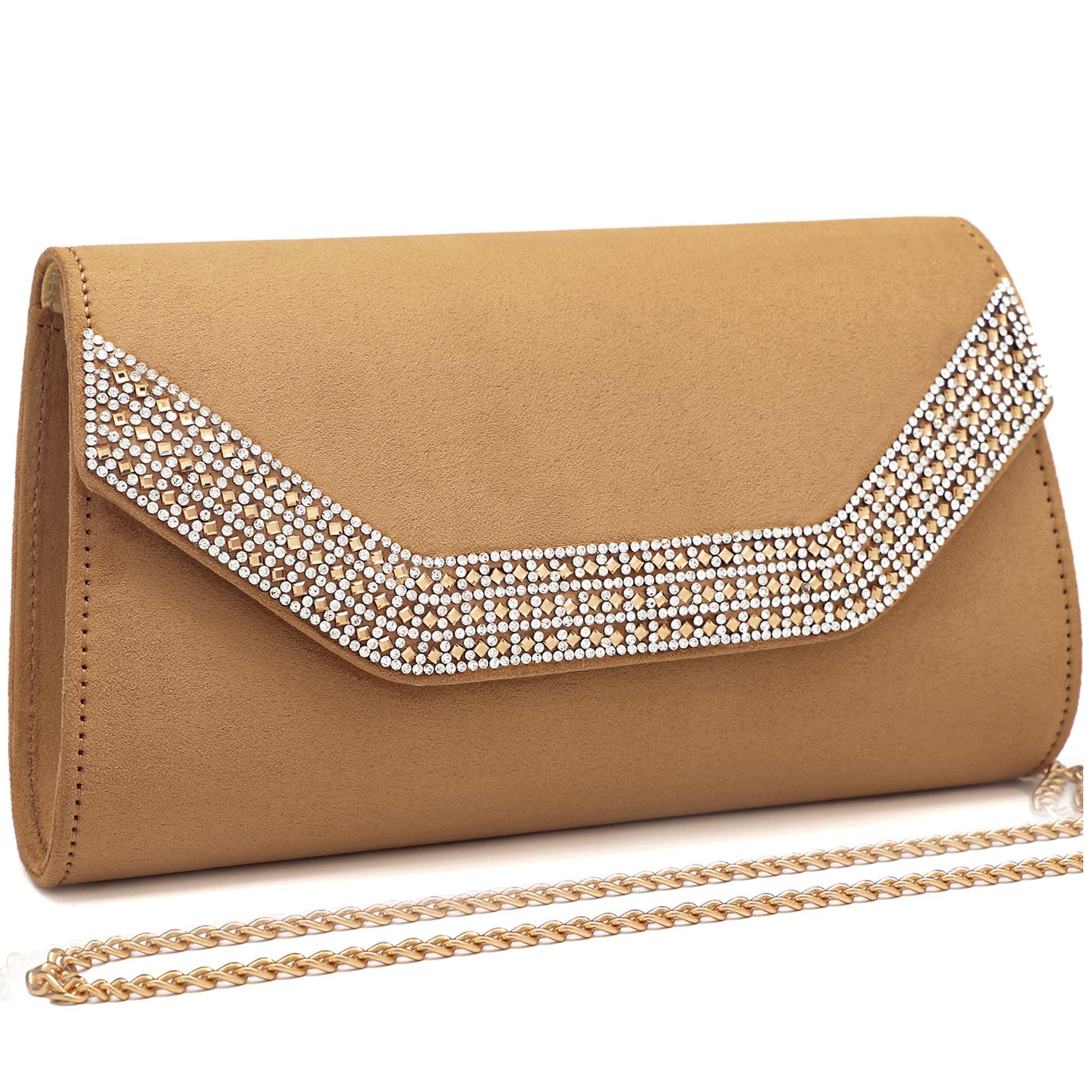 MYLONI Women's Faux Suede Clutch Purse - Elegant Envelope Handbag for Evening, Cocktail Party, Prom & Wedding | Perfect for Date Night, Formal Events & Special Occasions