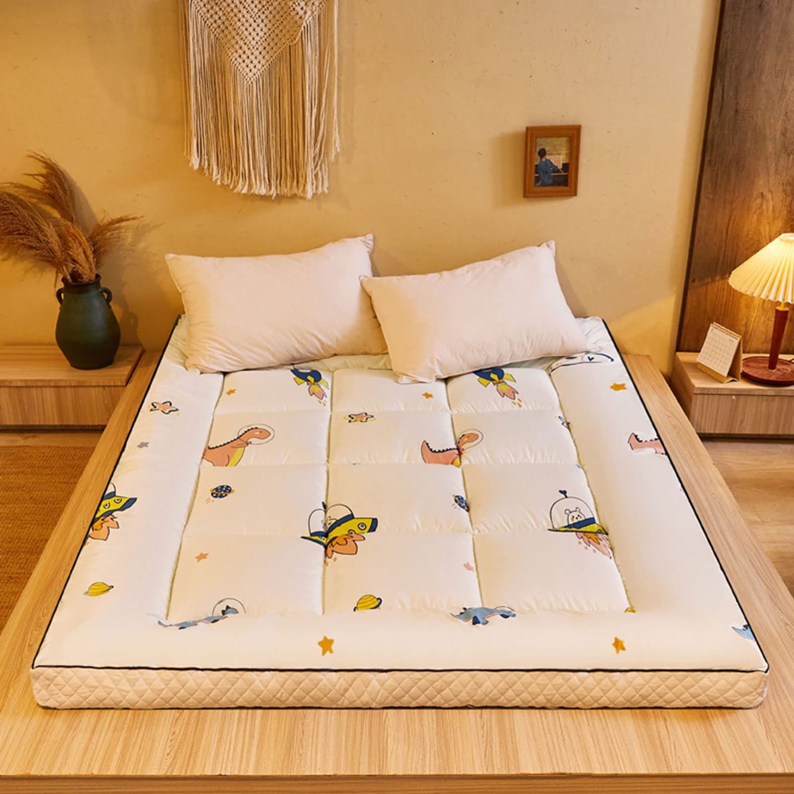 Japanese Floor Mattress - Rustic Style Memory Foam Futon Mattress, Foldable Bed Roll Up for Camping, Floor Lounger Bed, Couches & Sofas - Queen Size - Perfect for Guest Rooms, Dormitories, and Outdoor Adventures
