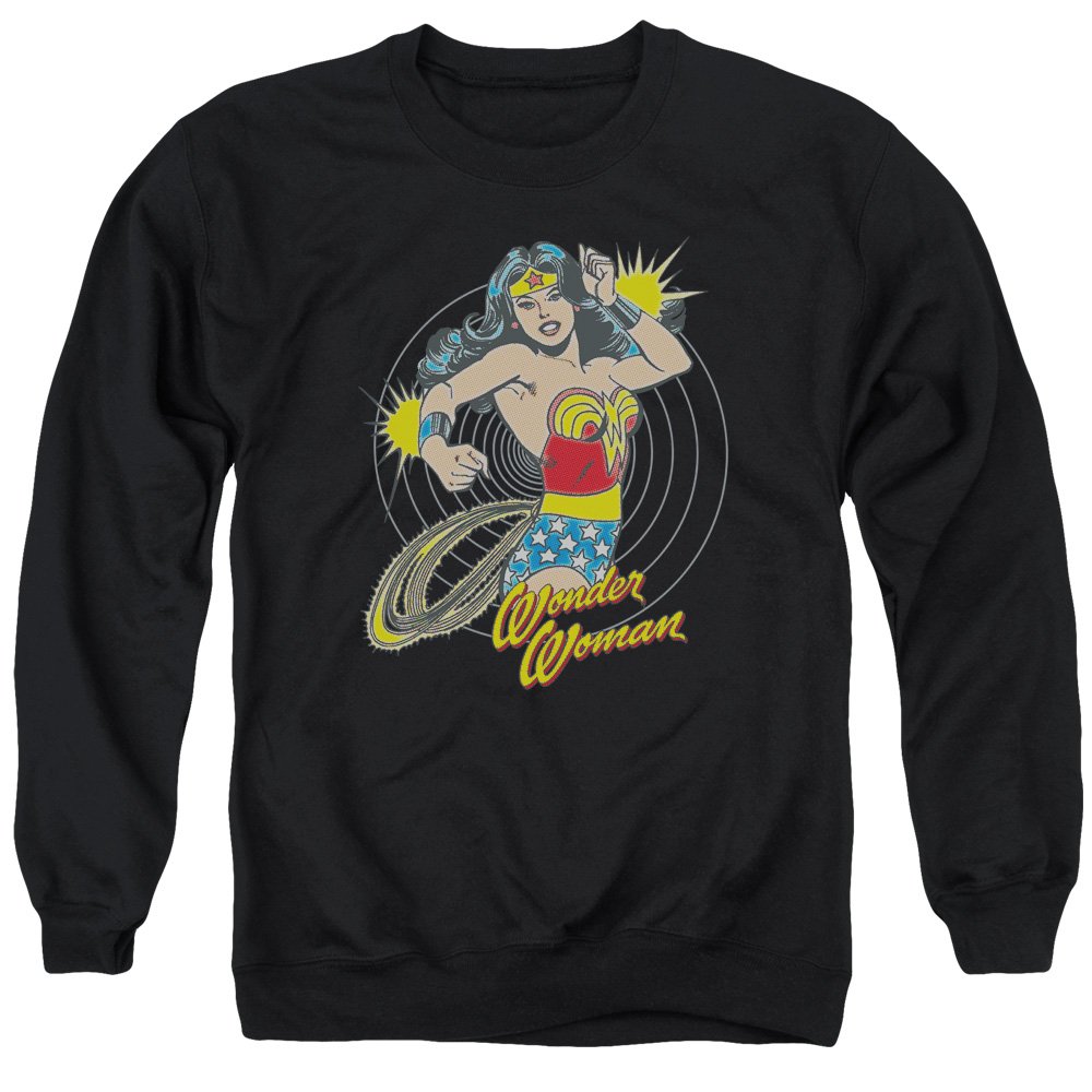 Trevco DC-Spinning Adult Sweat Tee Crew - Black, 2XL - Comfortable Cotton Blend Sweatshirt for Casual Wear & Gyms