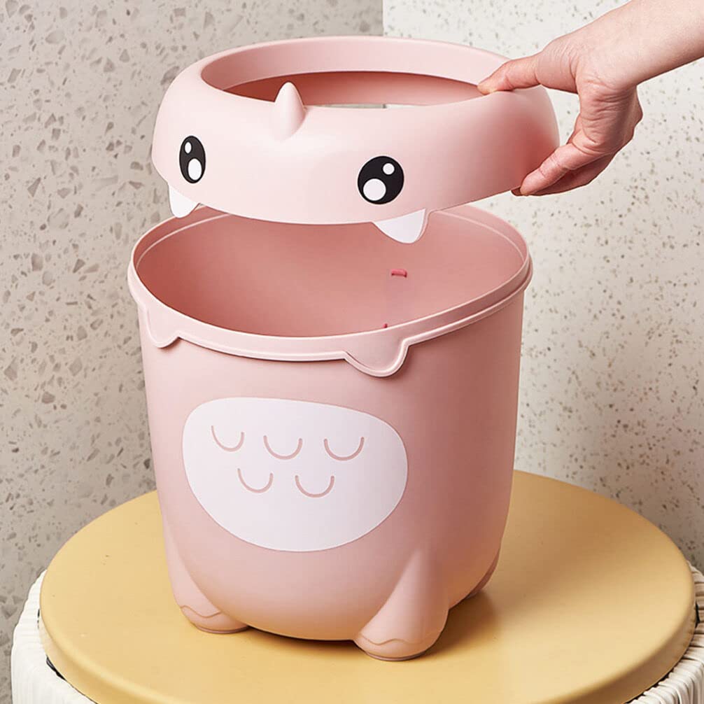 BESPORTBLE Small Trash Can with Lid - Mini Garbage Bin for Makeup Table, Bathroom, Office & Outdoor Use - Decorative Plastic Waste Basket for Home, Kitchen, Pet Waste - Portable Household Trash Container
