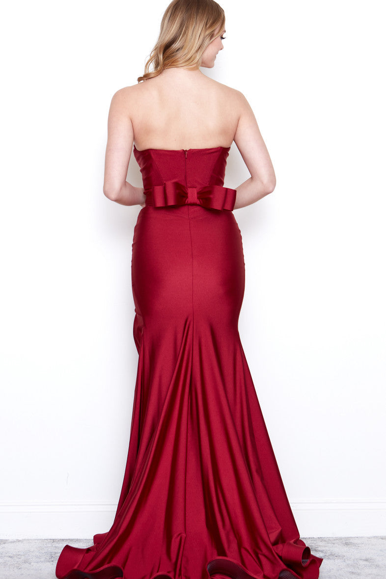 Elegant Gabriela Strapless Gown with High Slit - Sexy Formal Evening Dress for Prom, Wedding & Red Carpet Events
